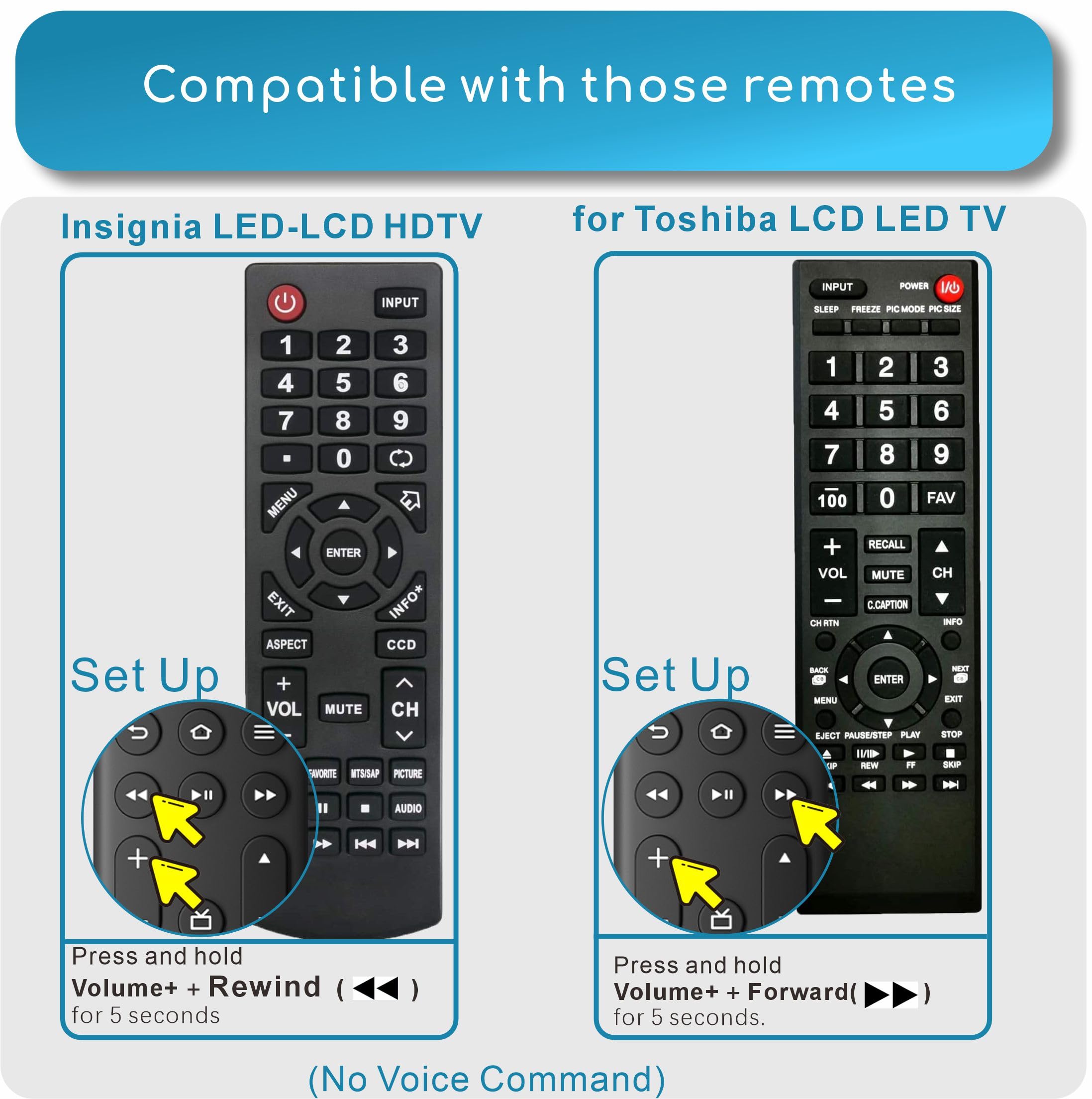 B BraiNice replacement remote control for Insignia, Toshiba, Hisense, and TCL smart TVs, compatible with models from 2020 to 2026.