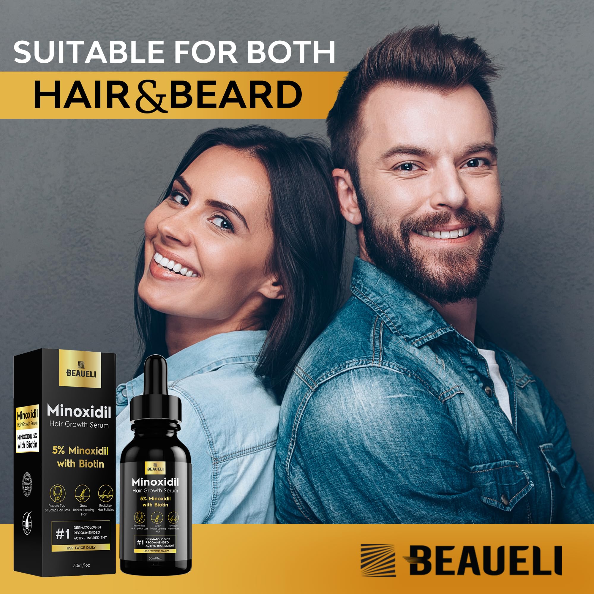 beaueli 5% Minoxidil Hair Growth Serum, Beard Growth Oil - beaueli Official Product View 7