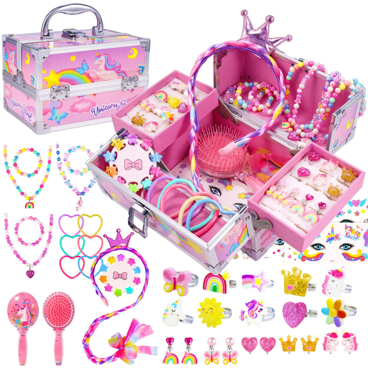 Unicorn Kids Jewelry for Girls Toddler Princess Dress Up Set - PinkSheep Official Imagery - 1