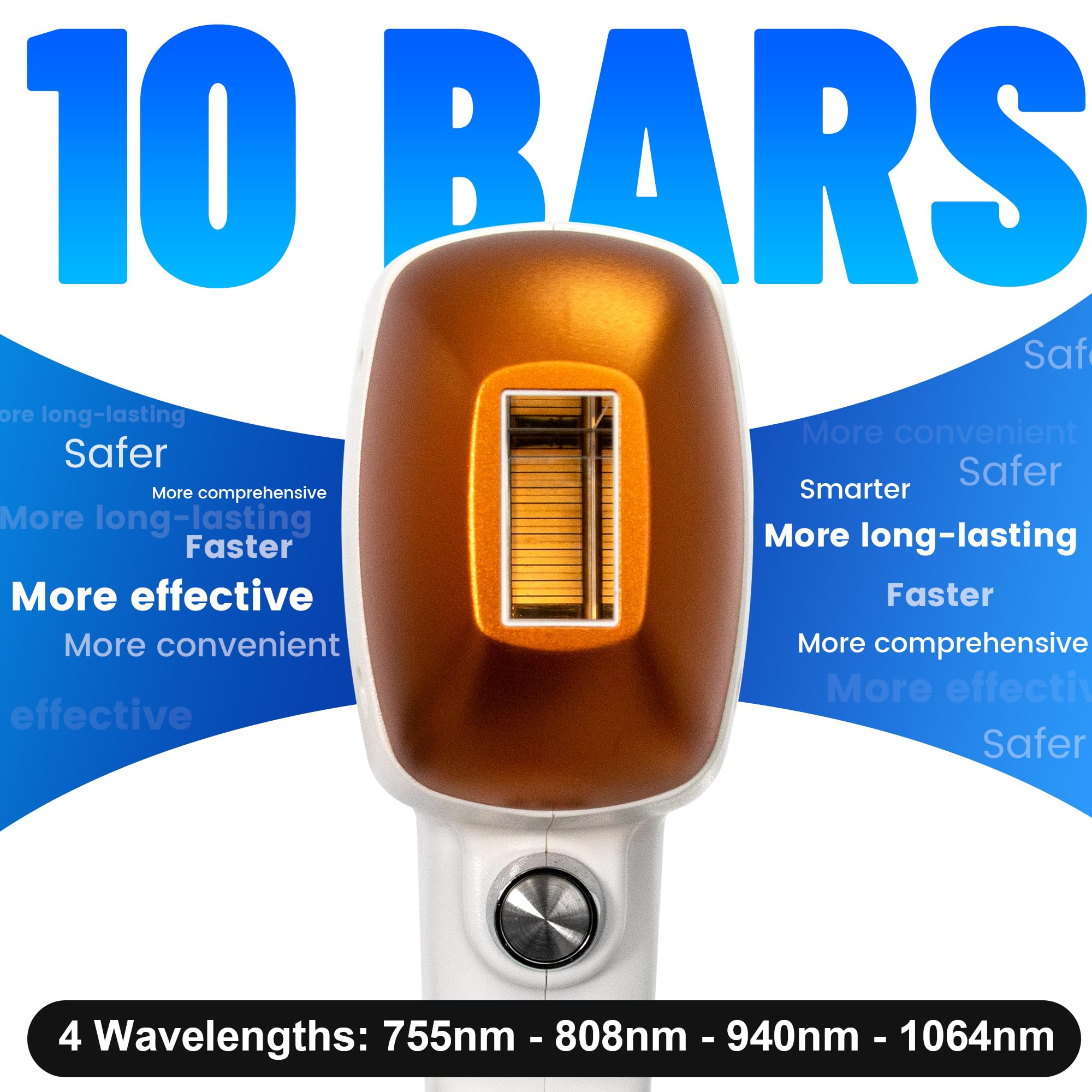 Generic 10-Bar 2-in-1 808nm laser hair removal machine with FAC tech for effective, painless hair removal treatment.