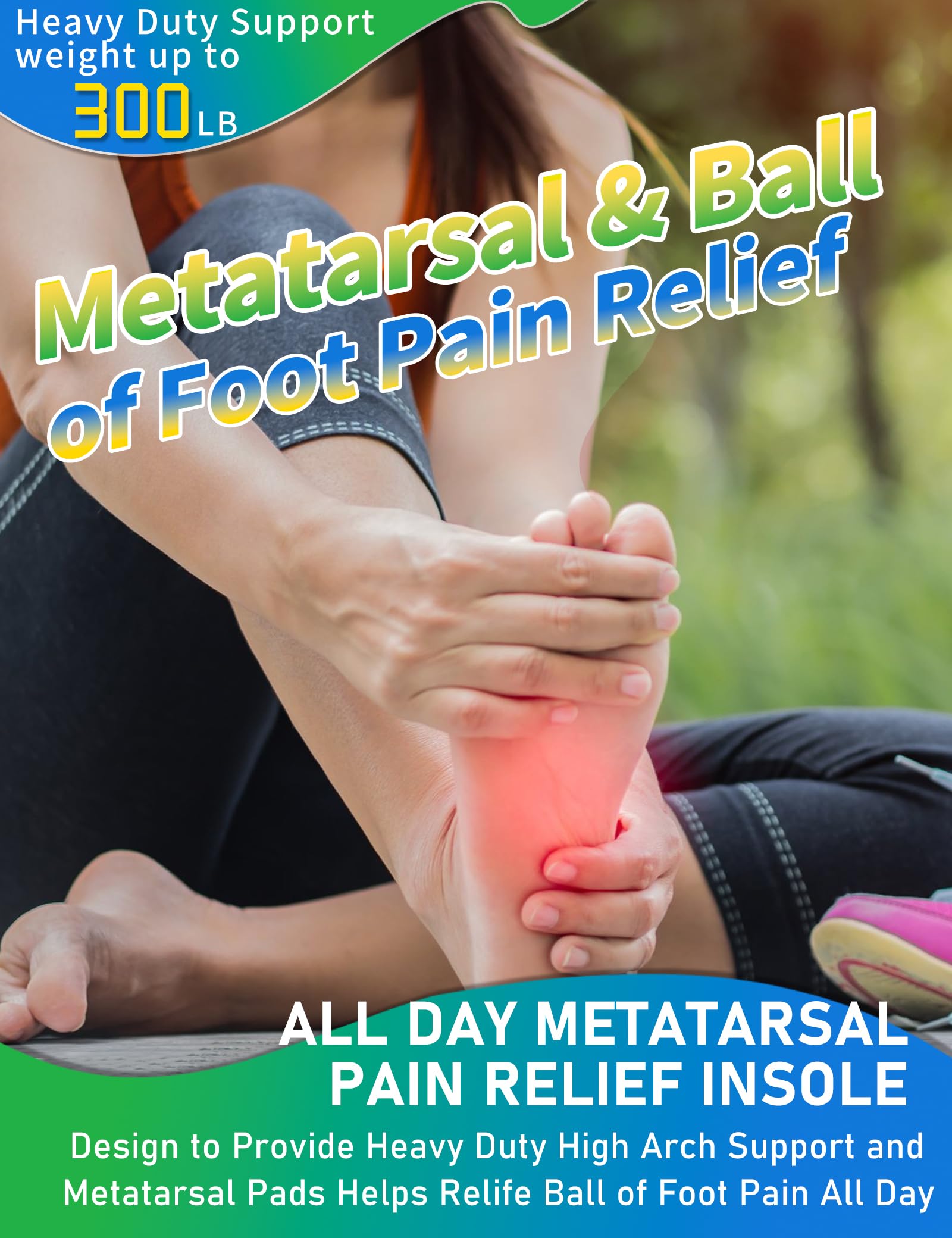 Trustfeet Heavy Duty Support Metatarsal Pain Relief Insoles for Metatarsalgia,Morton's Neuroma,Ball of Foot Pain Relief,Plantar Fasciitis,Arch Support Orthotics Shoe Inserts for Man Women-K