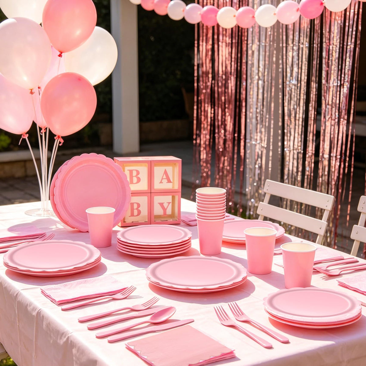 287PCS Pink Party Decorations Set Complete 25 Guests - ZSYFXT Official Imagery - 7