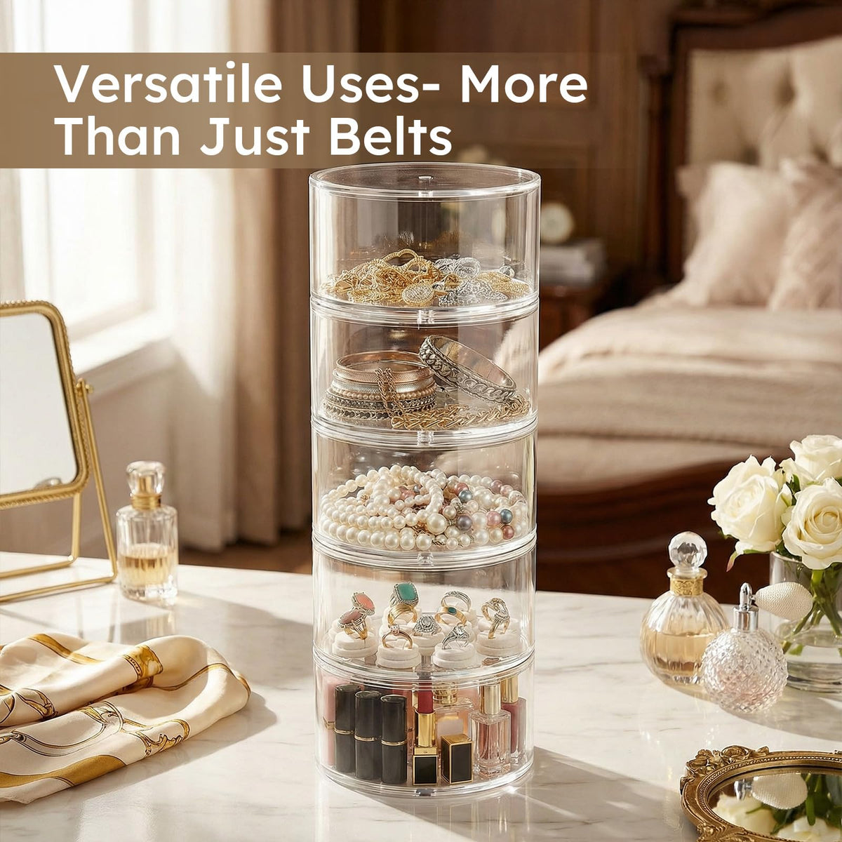 FEMELI Acrylic Belt Storage Organizers For Closet 5 Layer - FEMELI Official Imagery - 7