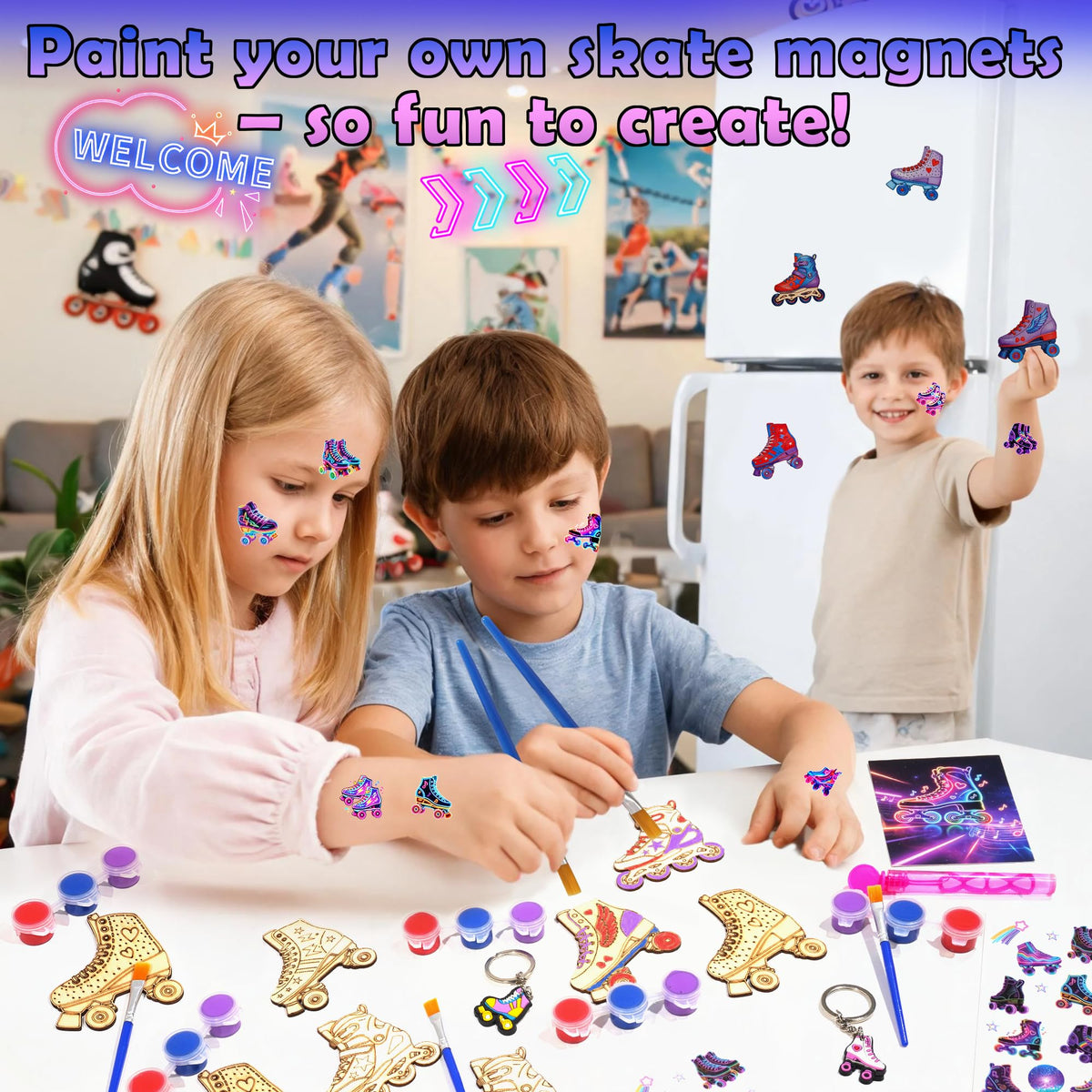 120pcs Roller Skate Party Favors Kit for Kids DIY Paint - HandTool Official Imagery - 5