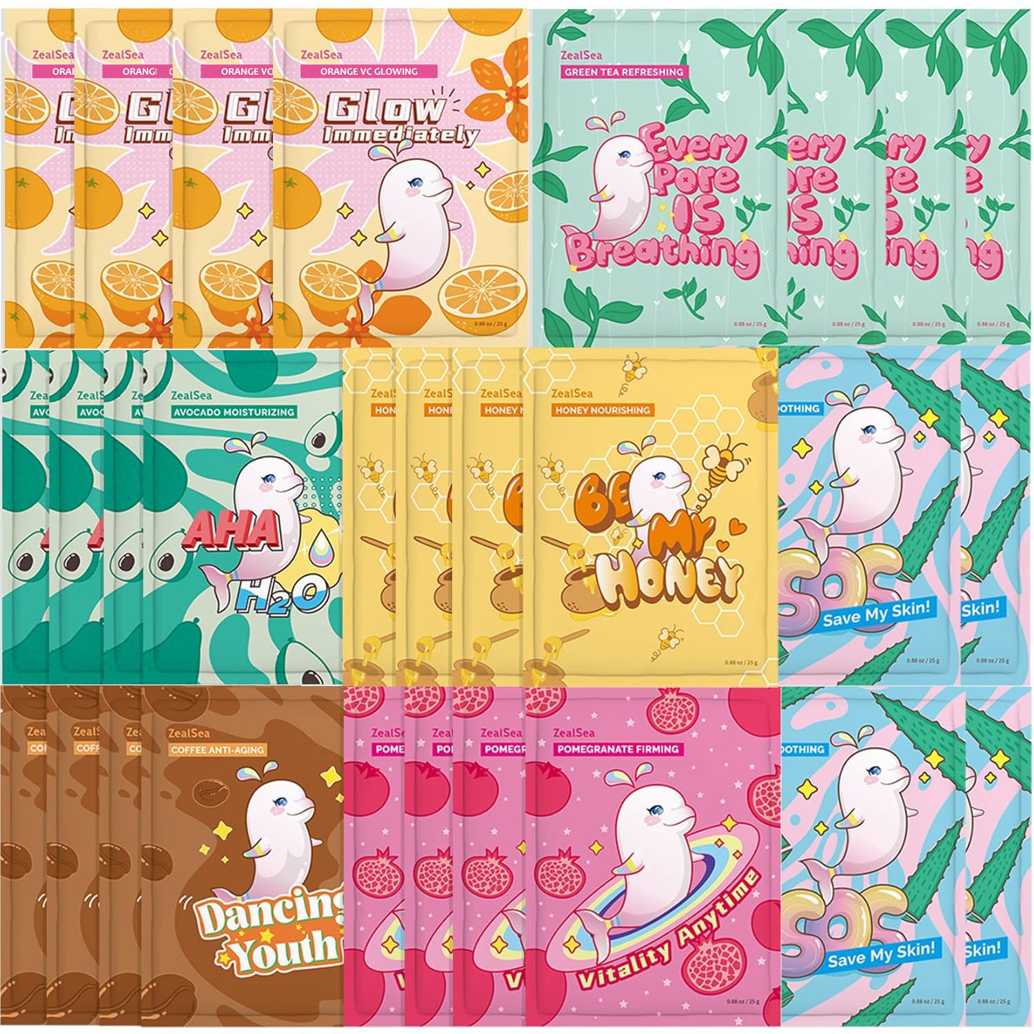 ZealSea Face Mask Skincare Facial Sheet Mask Spa Gifts for Kids - ZealSea