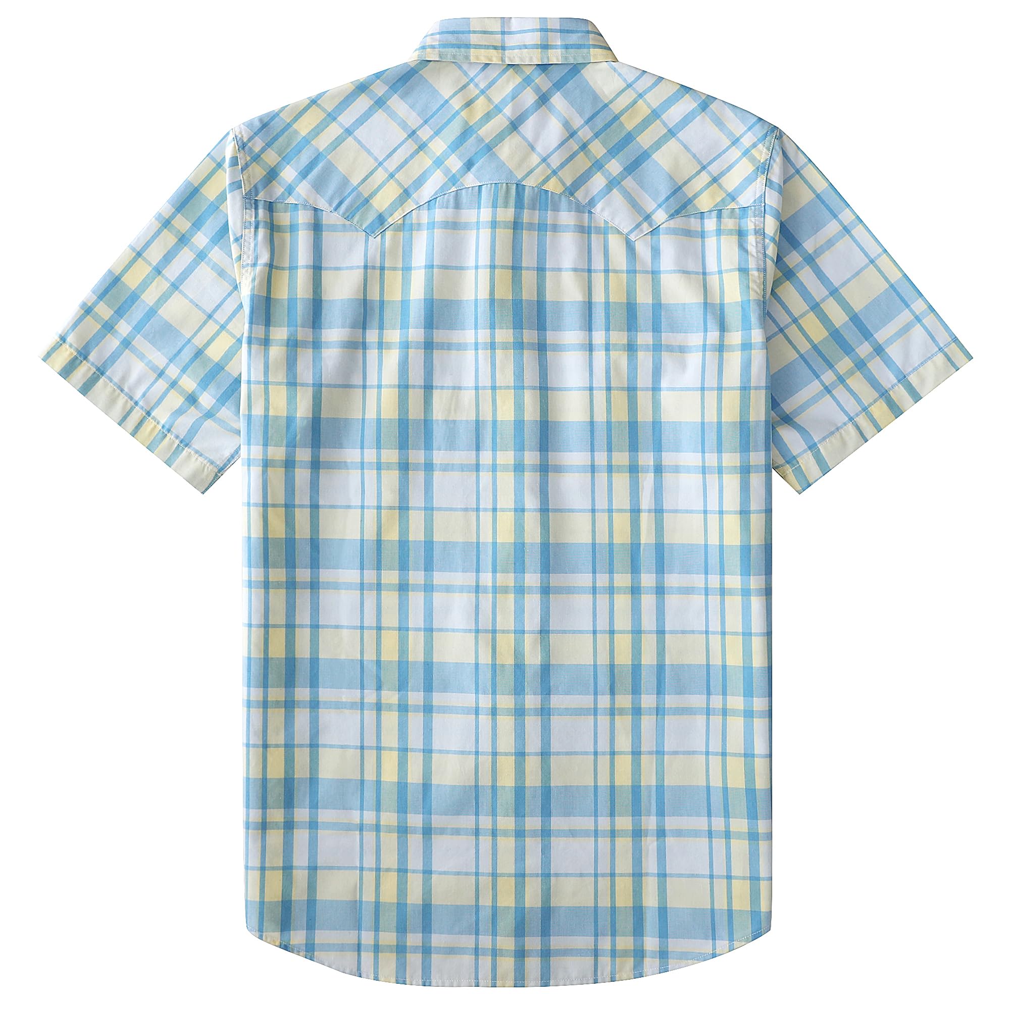 Dubinik® Pearl Snap Western Shirt for Men Short Sleeve 2 Sawtooth Pocket - Dubinik Official Product View 2