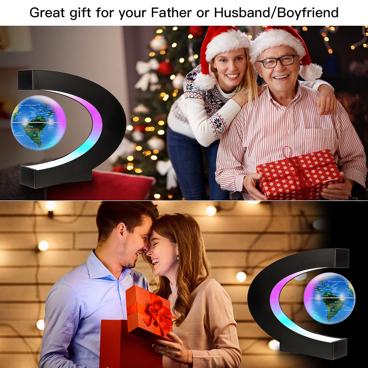 Gresus Magnetic Levitating Floating World Map Globe C Shape - Gresus Official Imagery - 6