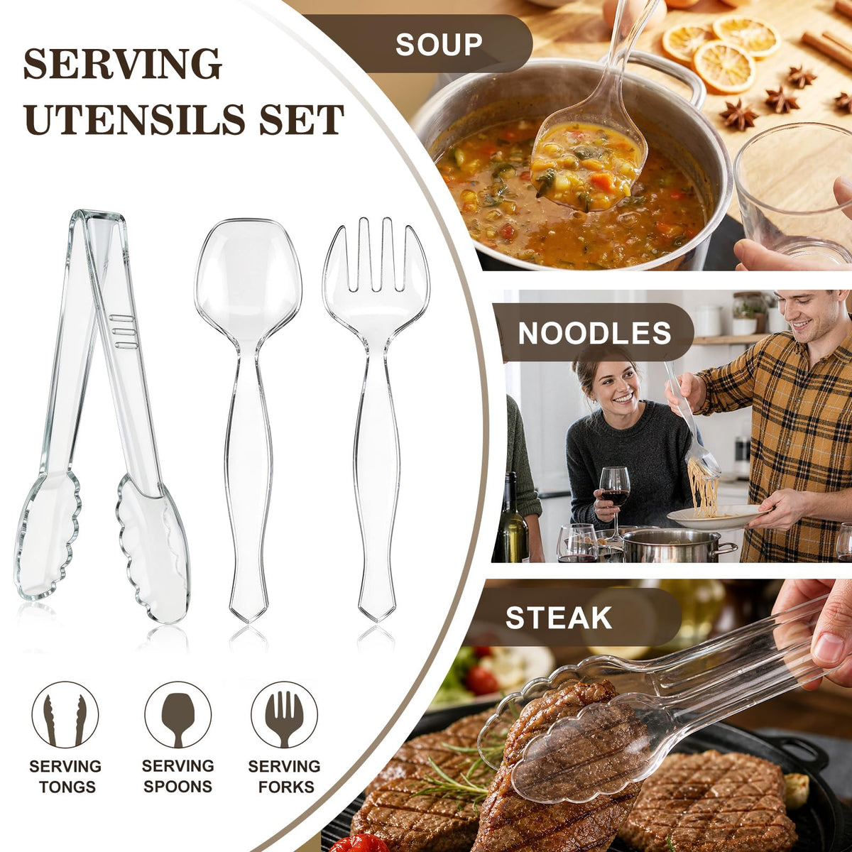 36Pcs Serving Utensils Large Plastic Serving Utensils Set - mwellewm Official Imagery - 7