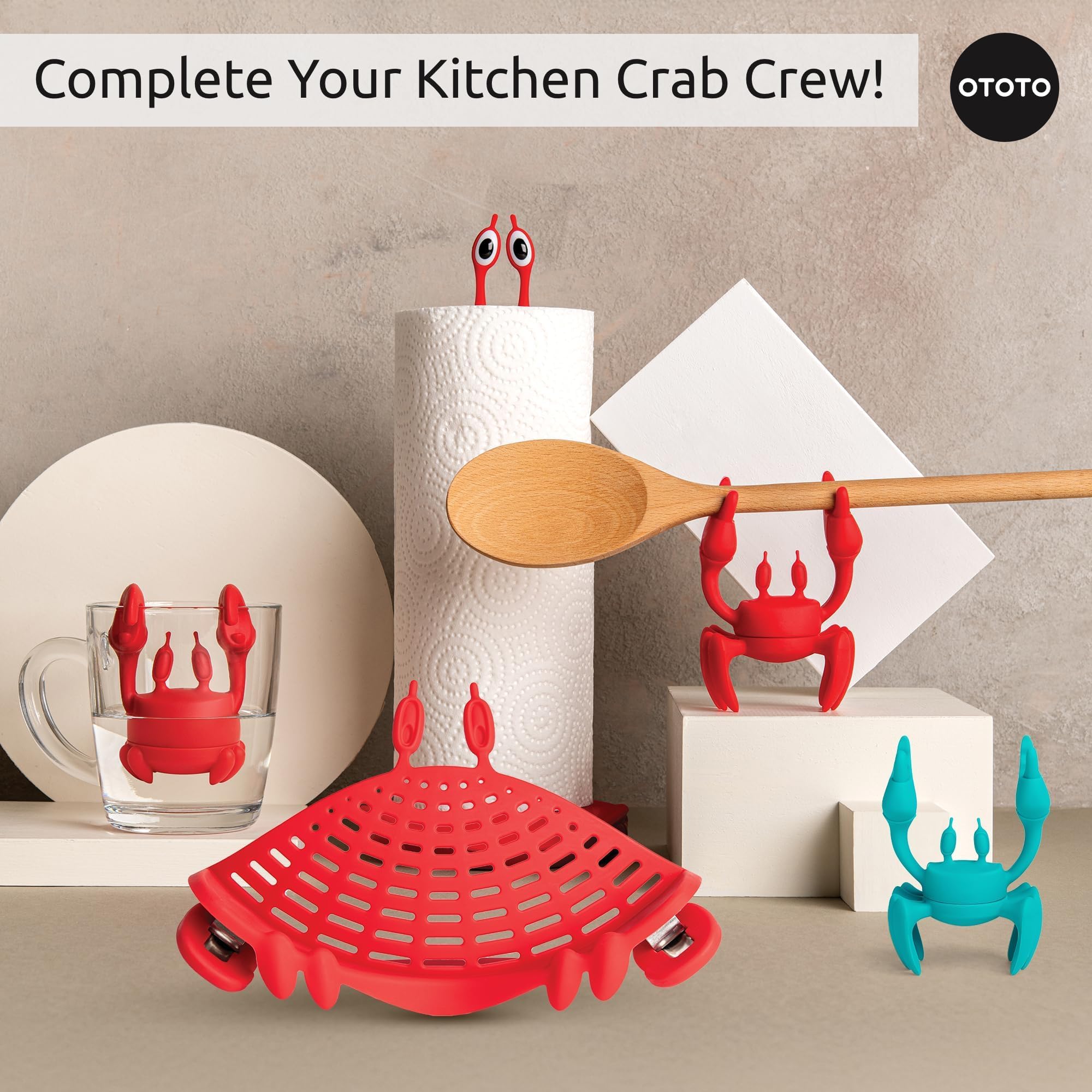OTOTO Crab Clip-On Strainer - Silicone Pasta Strainer with Stainless S - View 10
