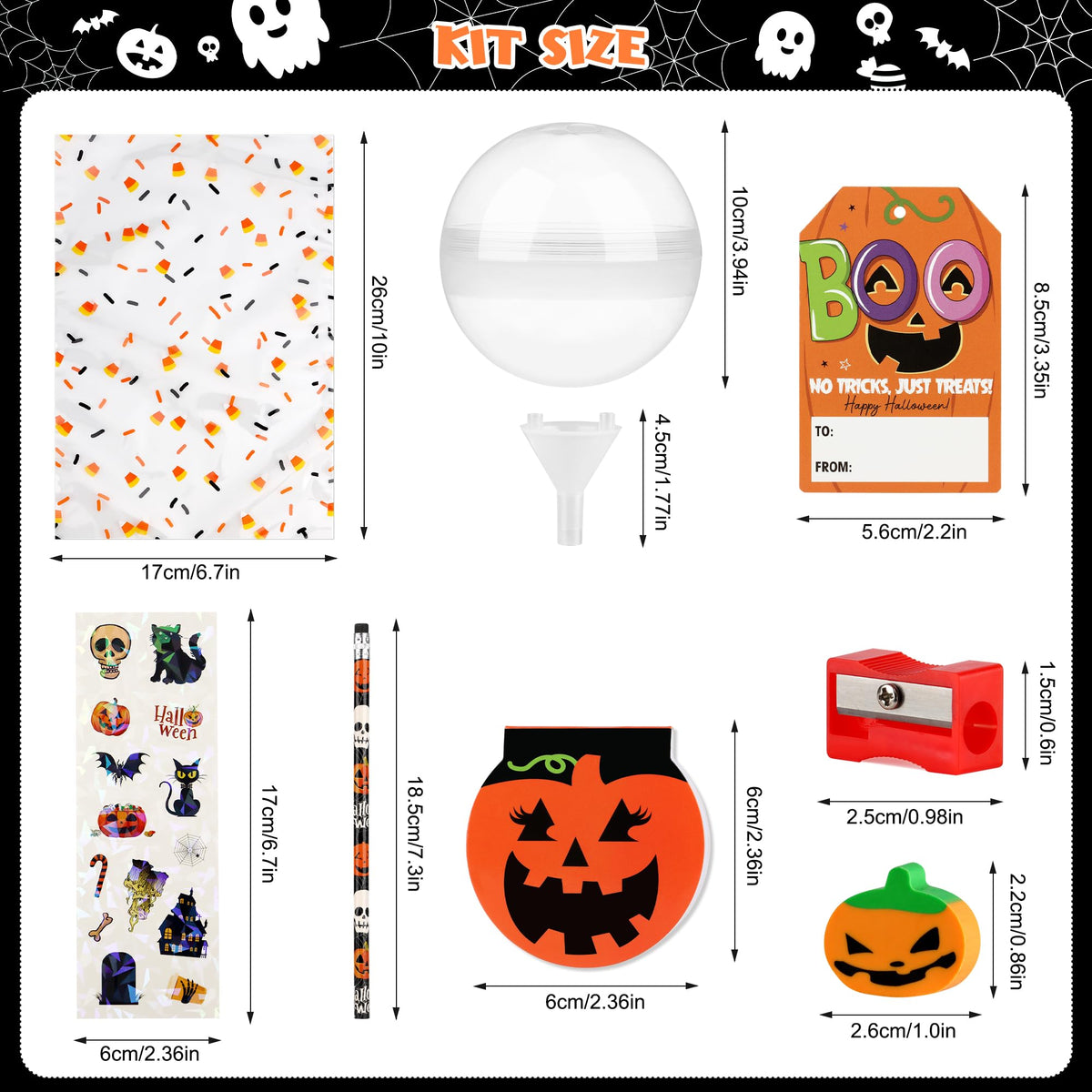 Halloween Classroom Favors Non Candy Lollipop Stationery Kit - POPGIFTU Official Imagery - 4