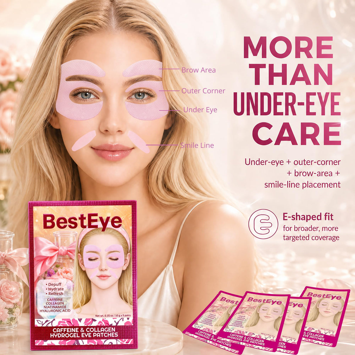 Collagen Under Eye Patches for Puffy Eyes and Dark Circles - Besteye Official Imagery - 4