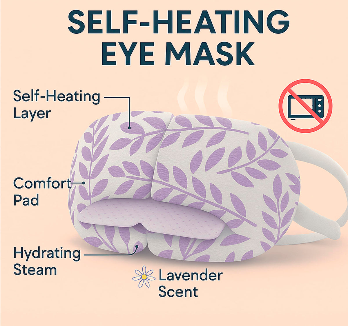 Lavender Steam Eye Mask for Dry Eyes Self Heating 16 Pack - DoSensePro Official Imagery - 7