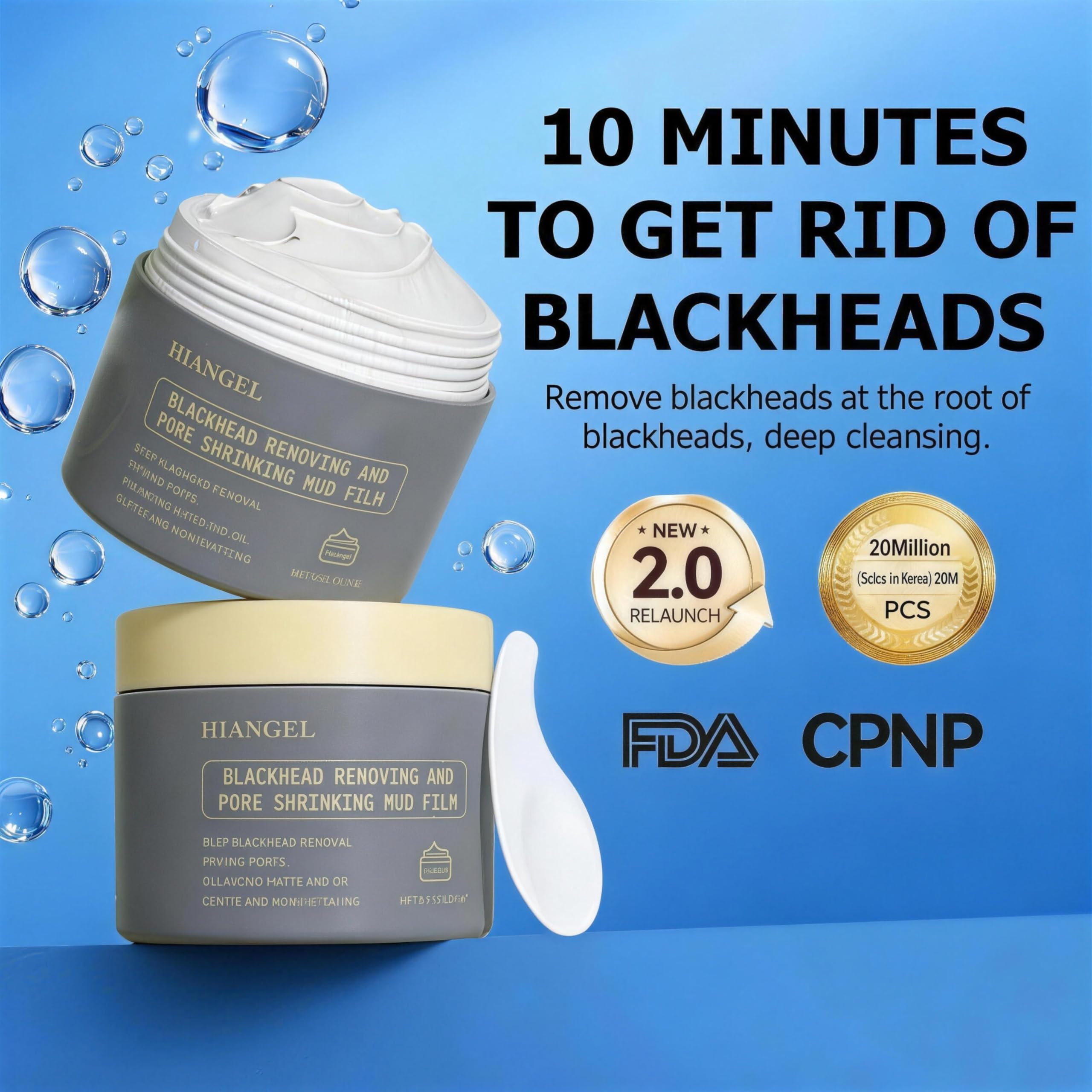 Hiangel Blackhead Remover & Pore Minimizer Clay Mask, 3 - Hiangel Official Product View 3