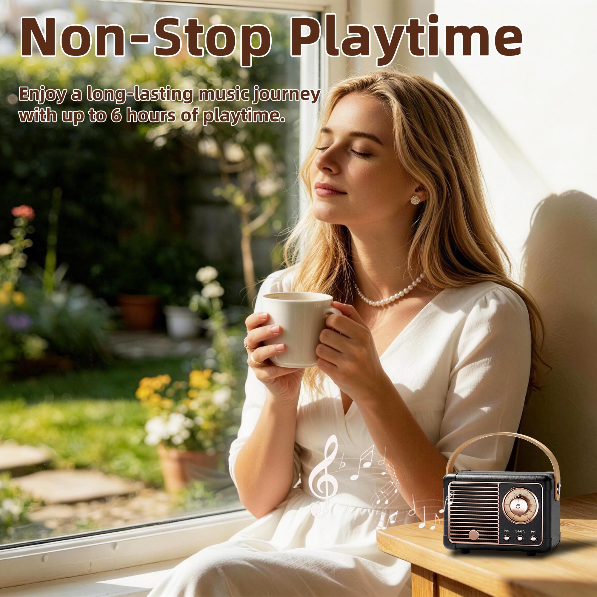 Baolira Retro Bluetooth Speaker, Small Portable Speaker, Gifts for Men - View 5