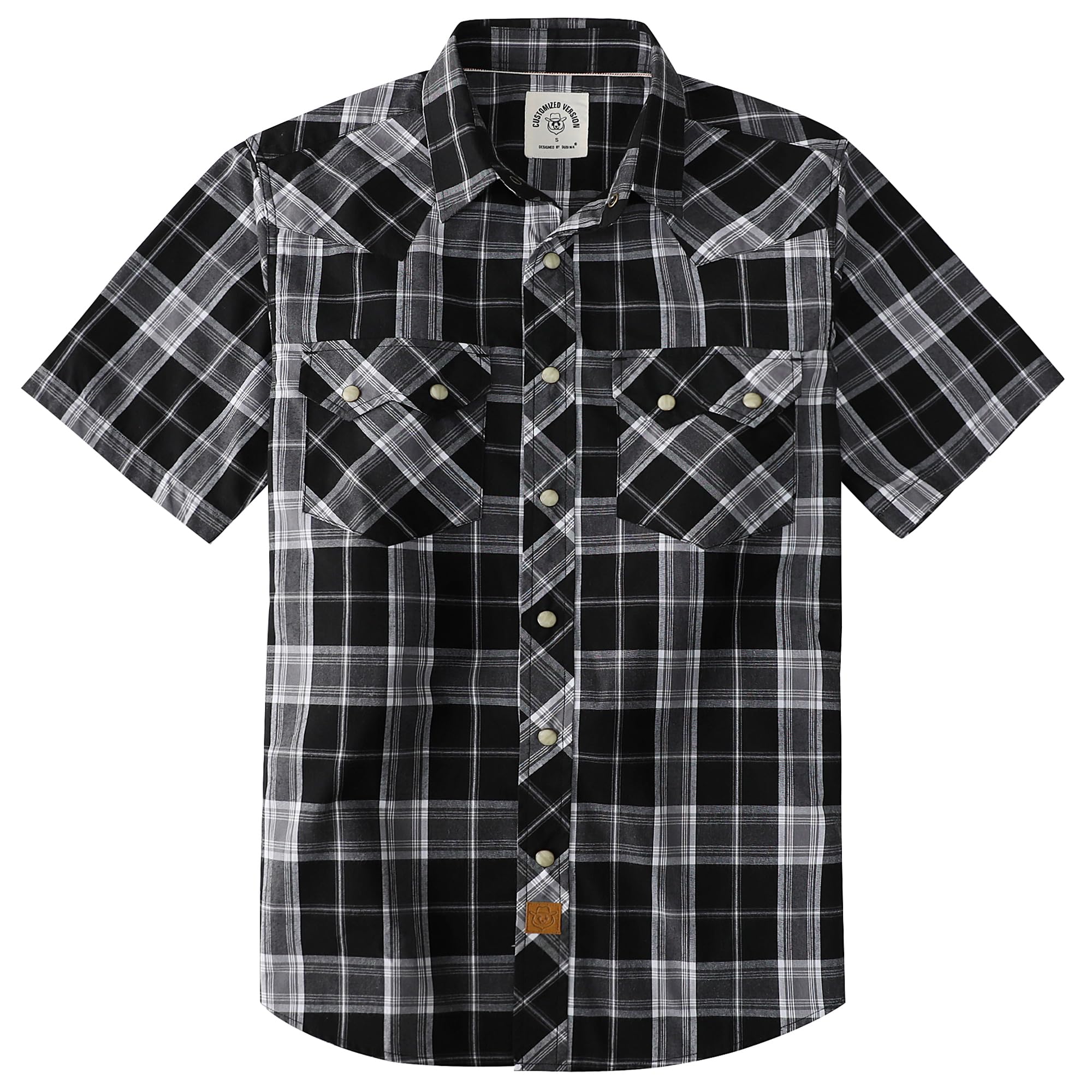 Dubinik® Pearl Snap Western Shirt for Men Short Sleeve 2 Sawtooth Pocket - Dubinik Official Product View 1