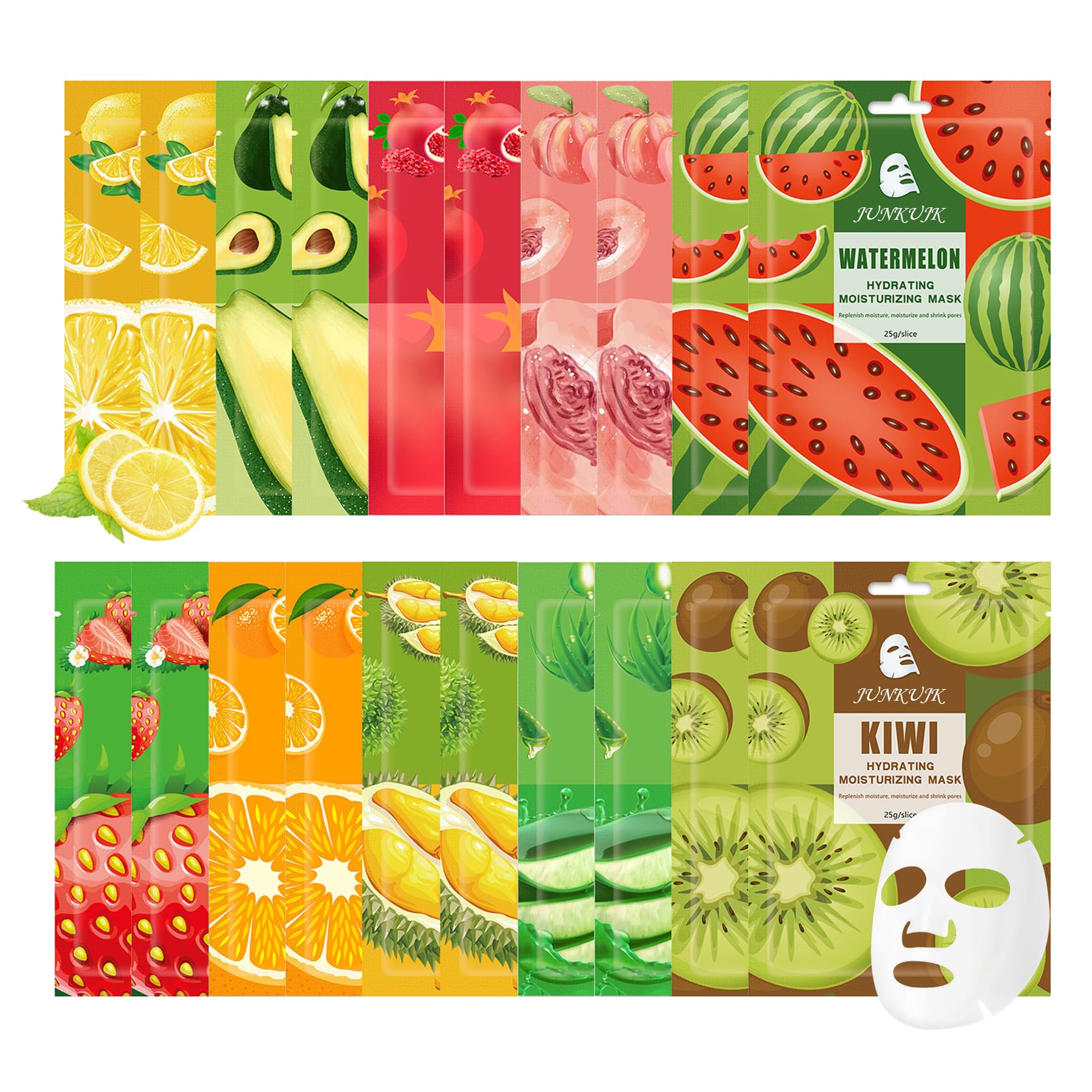 10PCS Hydrating Facial Sheet Mask,Moisturizing Face Masks - JunKuJK