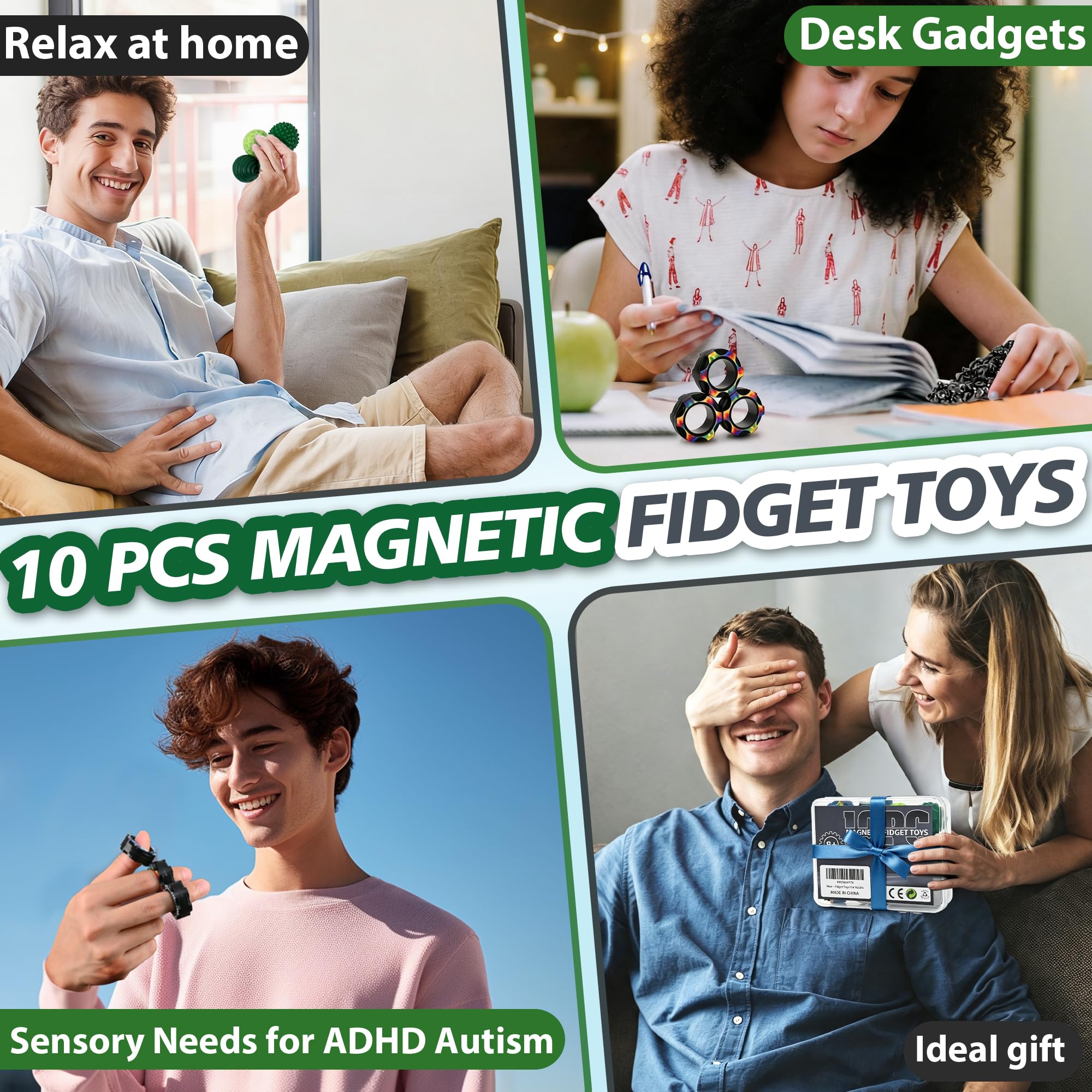 Milarji 10 Pcs Magnetic Fidget Toys for Adults Teens Metal Sensory Toy - View 6