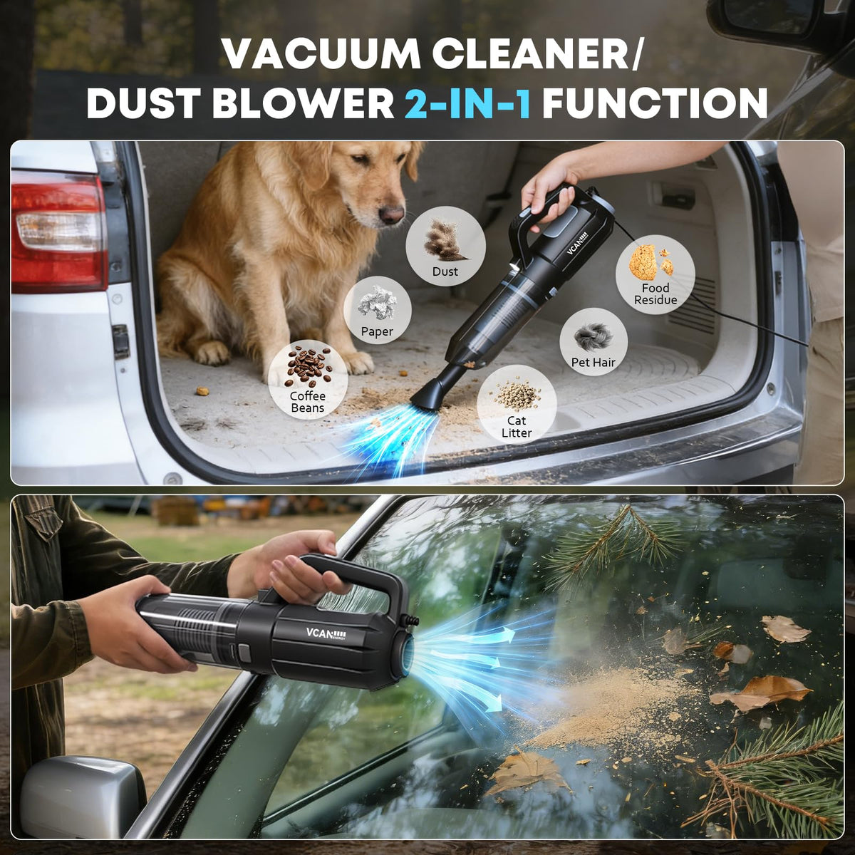 Car Cleaning kit Car Interior Detailing kit with 10000pa Car - VCANENERGY Official Imagery - 5
