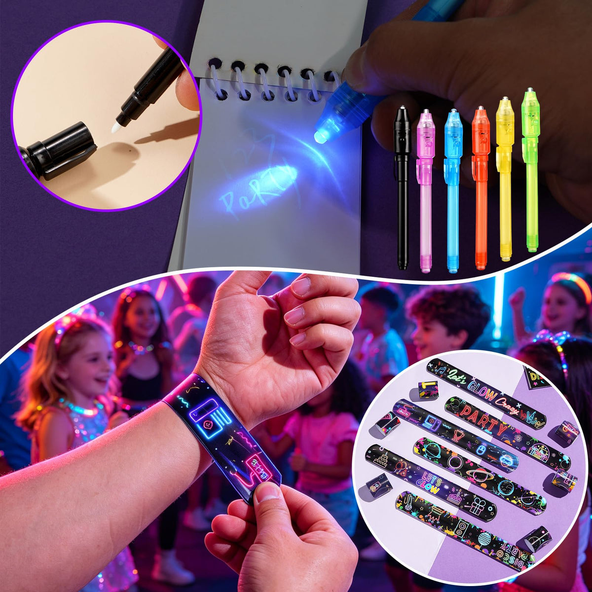 122 Pcs Neon Party Favors Birthday Decorations for Kids - Vanblue Official Imagery - 5
