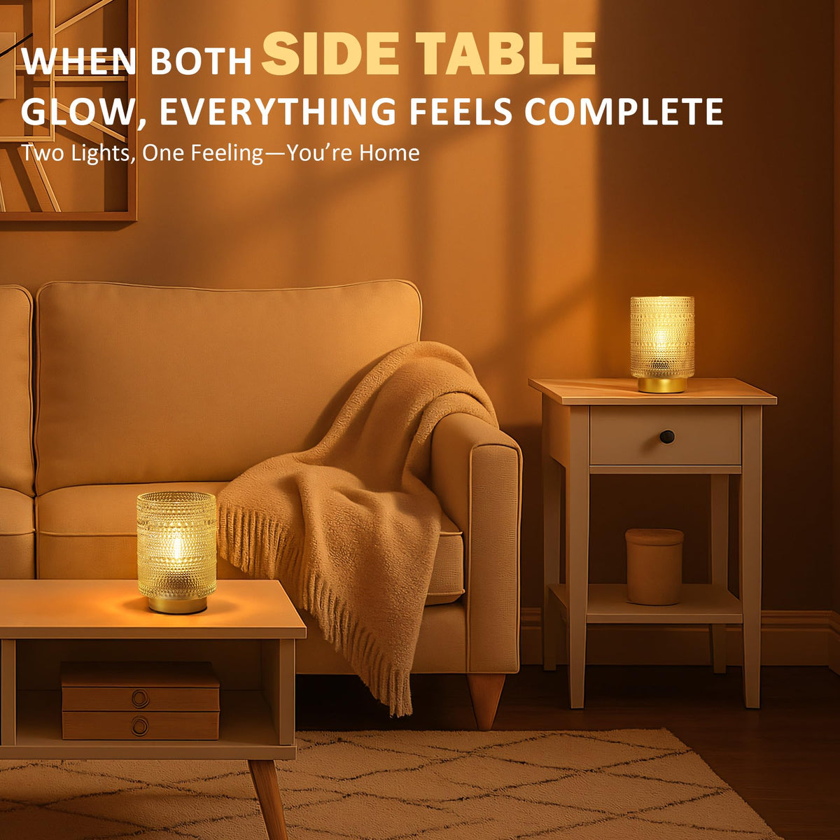2 Pack Battery Operated Lamp with Timer Small Decorative - ULAROOM Official Imagery - 4