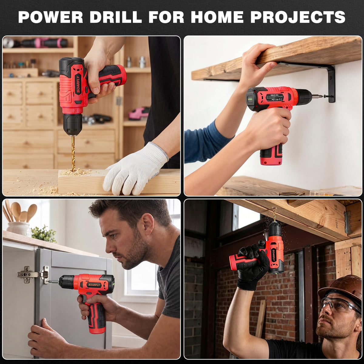 157 Piece Tool Set 8V Cordless Drill Set Hand Tool Kit for - SOARFLY Official Imagery - 8