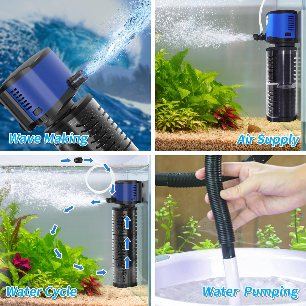 TARARIUM Aquarium Filter for Fish Tank 4 in 1 Extra Large - TARARIUM Official Imagery - 6