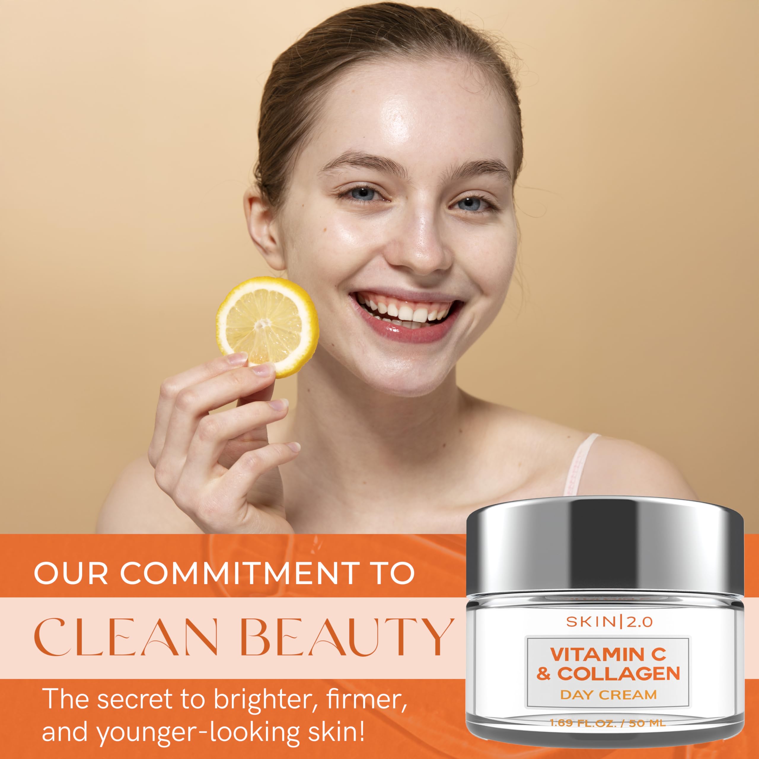 Skin 2.0 Vitamin C & Collagen Face Moisturizer - Dermatologist Tested & Anti - Skin 2.0 Official Product View 3