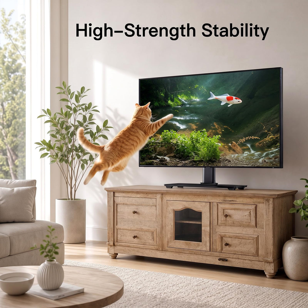 PERLESMITH Universal Swivel TV Stand for 32 75 inch TVs to - PERLESMITH Official Imagery - 7