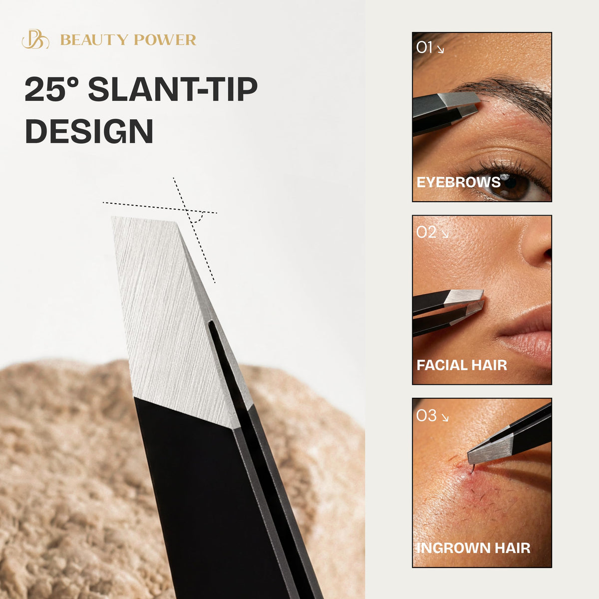 Beauty Power Precision Tweezers for Women Facial Hair Men - Beauty Power Official Imagery - 4