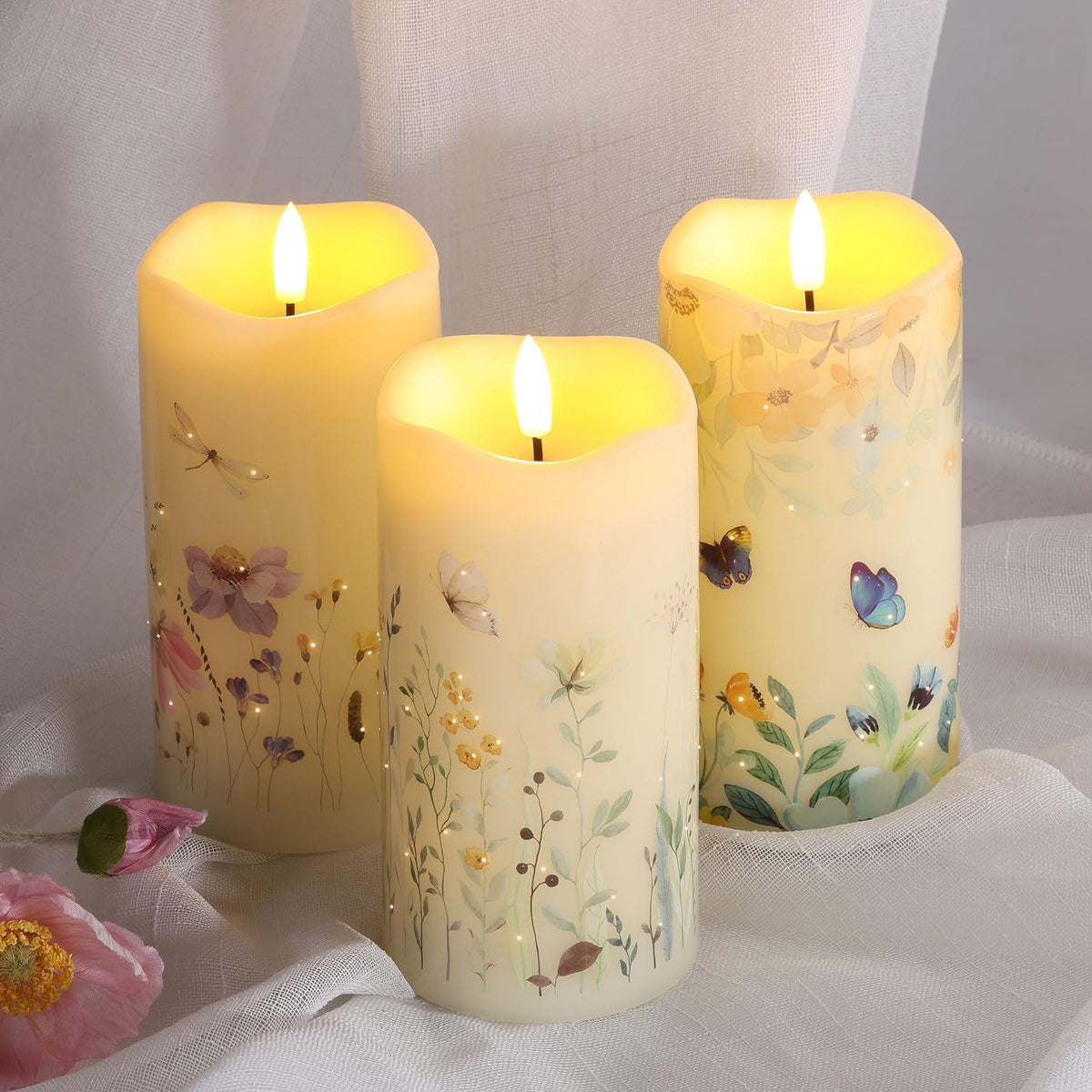 Butterfly Fiber Optic Flameless Pillar Candles with Remote 3 - Eywamage Official Imagery - 8
