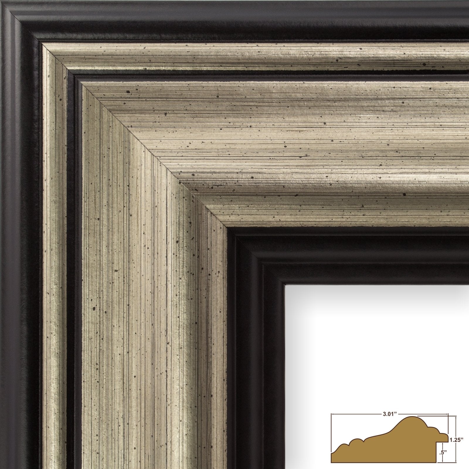 Craig Frames 8x10 Silver Picture Frame Matted to 5x7, Wall Decor - Craig Frames