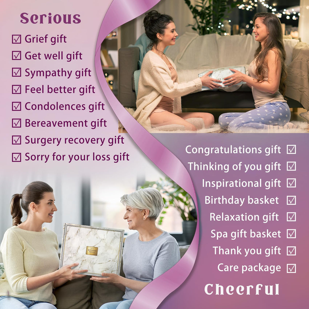 Gift Baskets for Women 11PC Birthday Gifts Think of You - AHAGIFTREE Official Imagery - 3