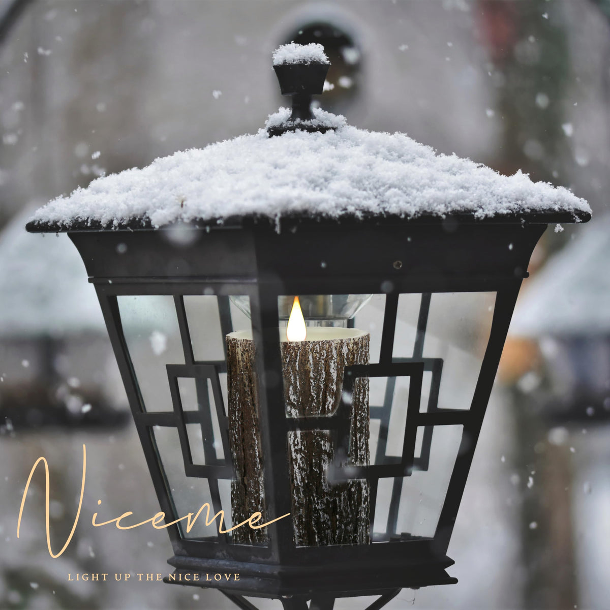 NICEME Rechargeable LED Pine Bark Flameless Candles with - NICEME Official Imagery - 4