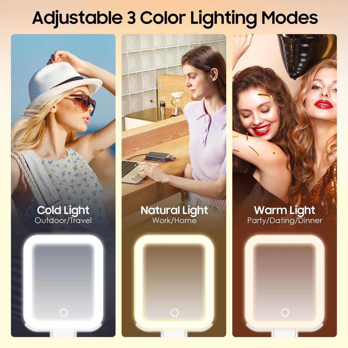 Travel Makeup Mirror with Lights Double Sided 1X 30X - B Beauty Planet Official Imagery - 5