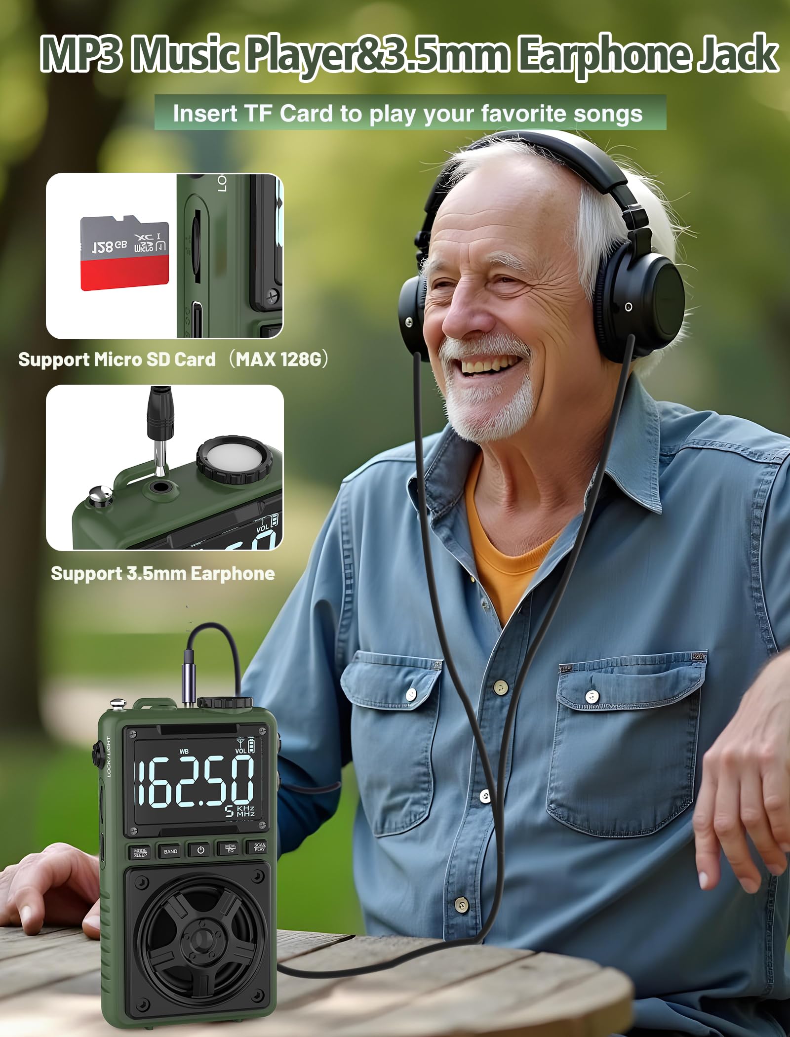 Jazmm Bluetooth AM FM Shortwave Radio with NOAA & 5W Speaker