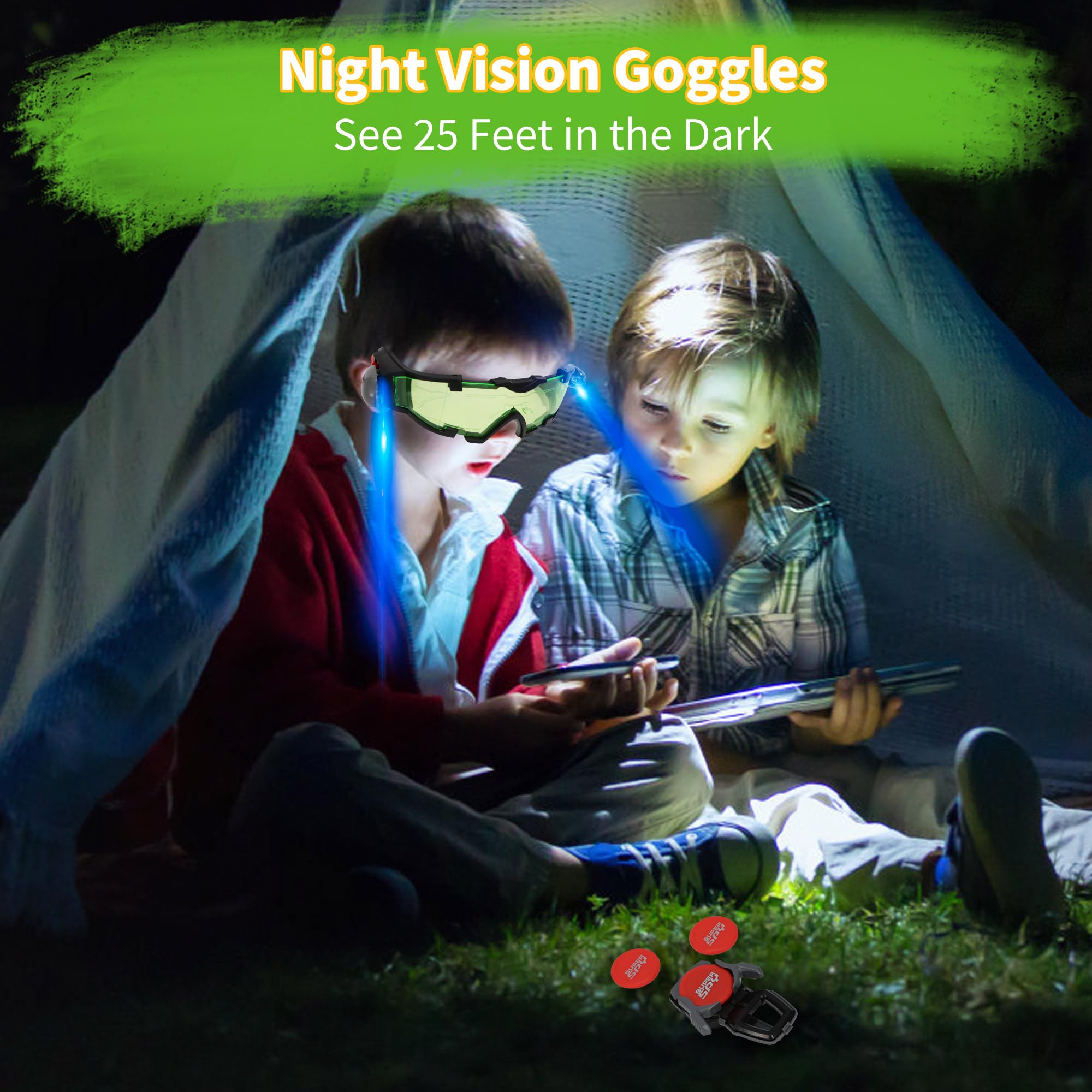 YIYIOOTH Kids Night Vision Goggles with Spy Frisbee Toys, 2 PCS Spy Lens/Glasses - YIYIOOTH Official Product View 2