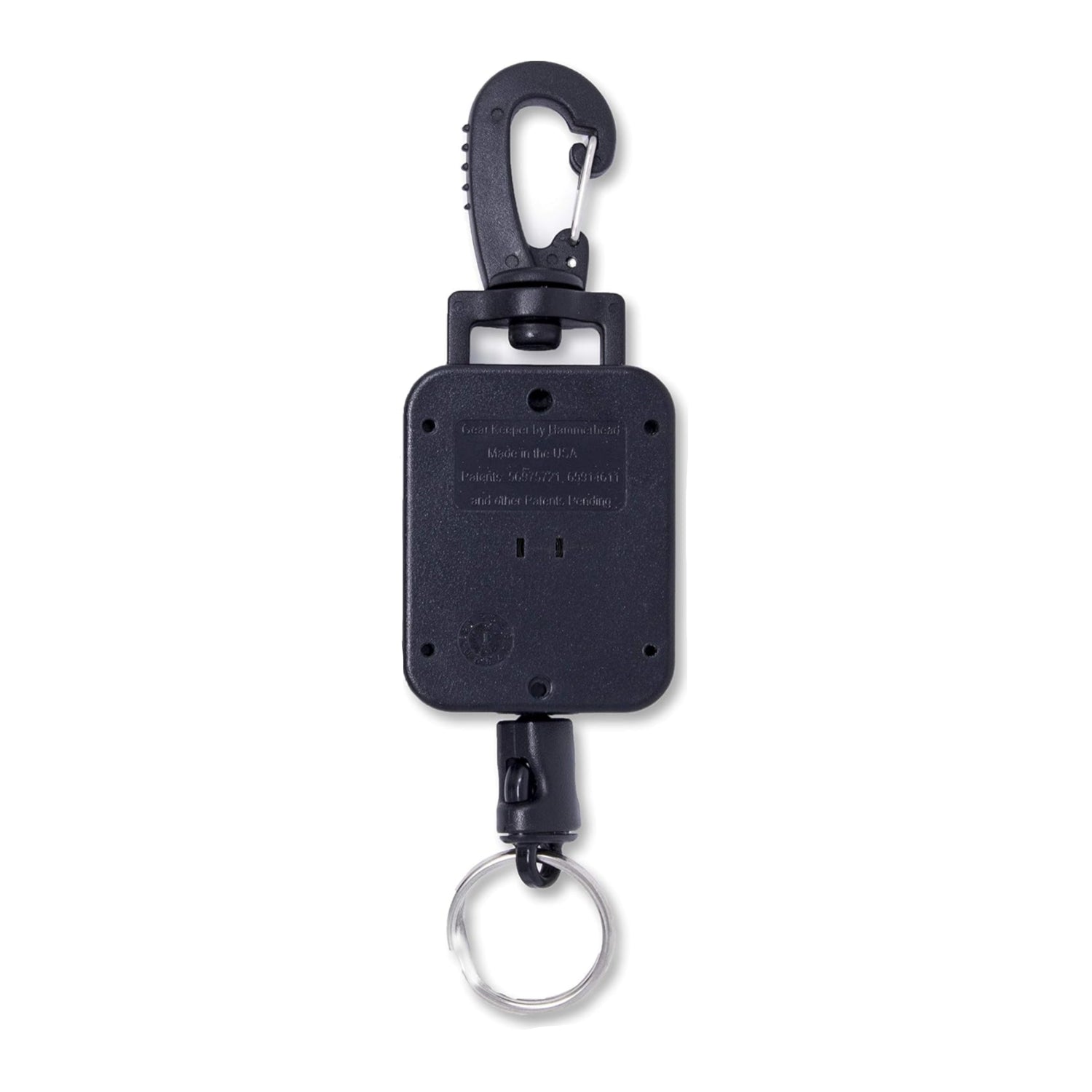 Black Educator Gear Keeper retractable transmitter holder with clip for secure attachment and easy access.