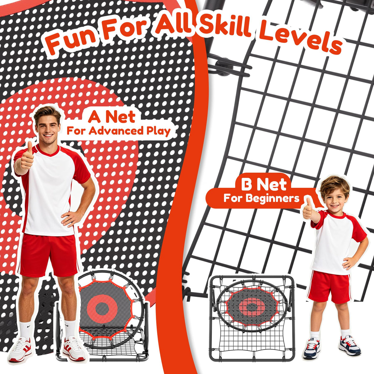 Dual Sided Adjustable Baseball Rebound Net for Multi Sport - IE Sports Official Imagery - 5