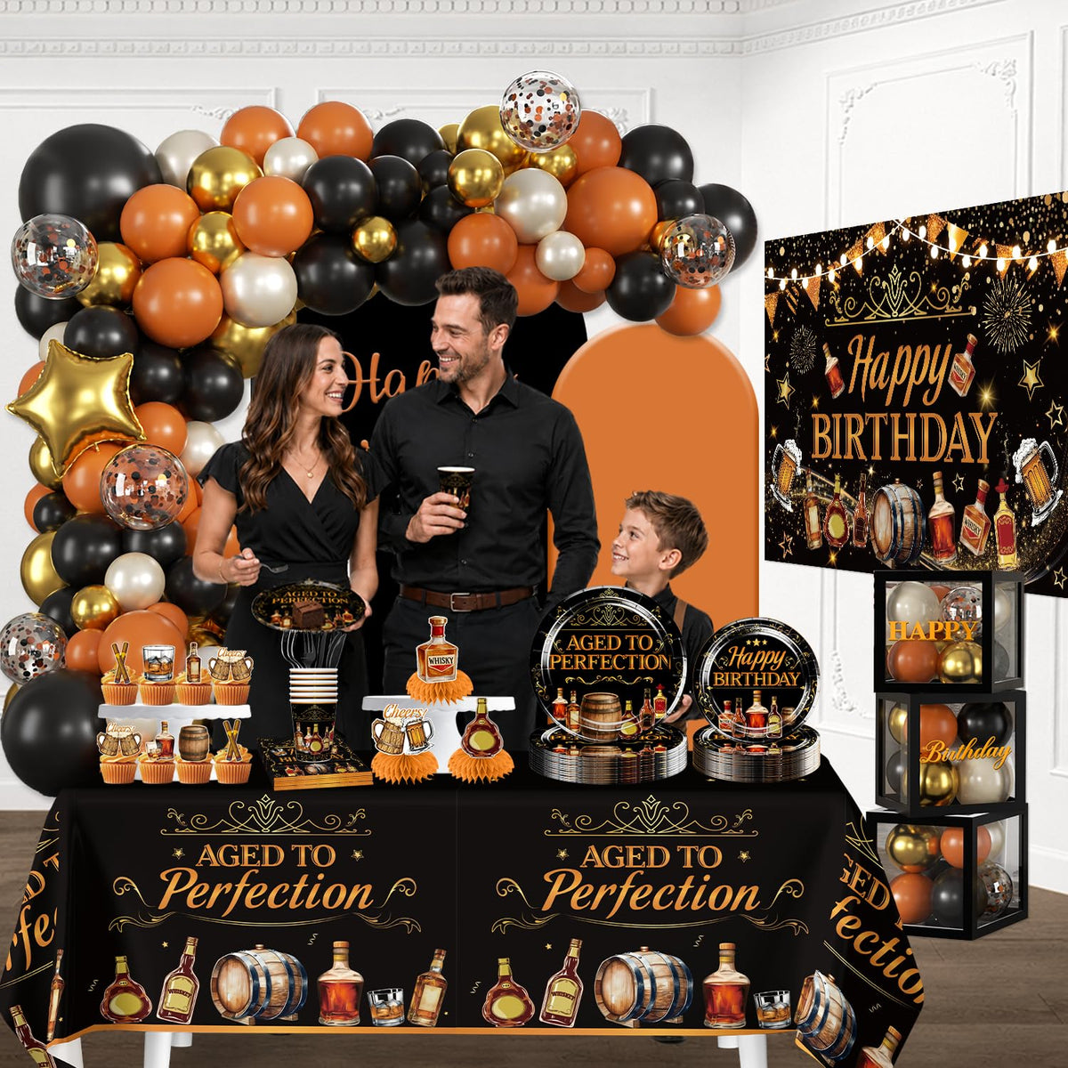 242 Pcs Aged to Perfection Birthday Decorations for Mens - cocomigo Official Imagery - 7