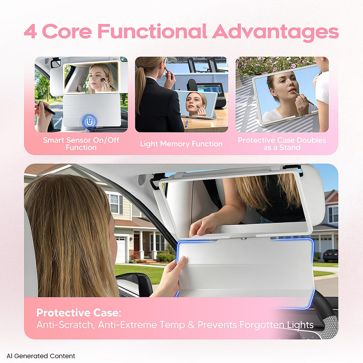 Upgraded Car Sun Visor Mirror Vanity as Gift for Women Men - Epltion Official Imagery - 8