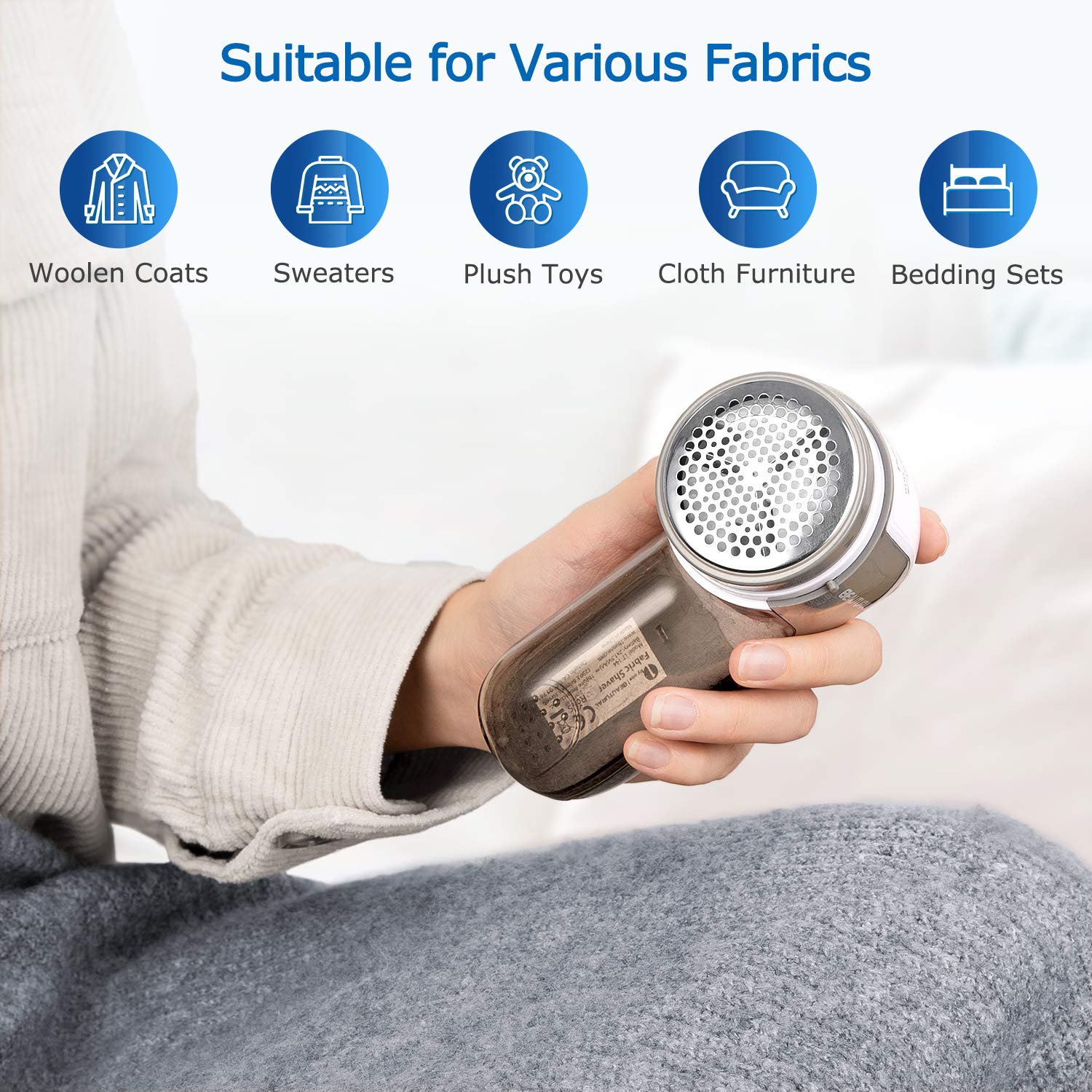 BEAUTURAL Fabric Shaver and Lint Remover, Portable Sweater Defuzz by BEAUTURAL - Angle View 6