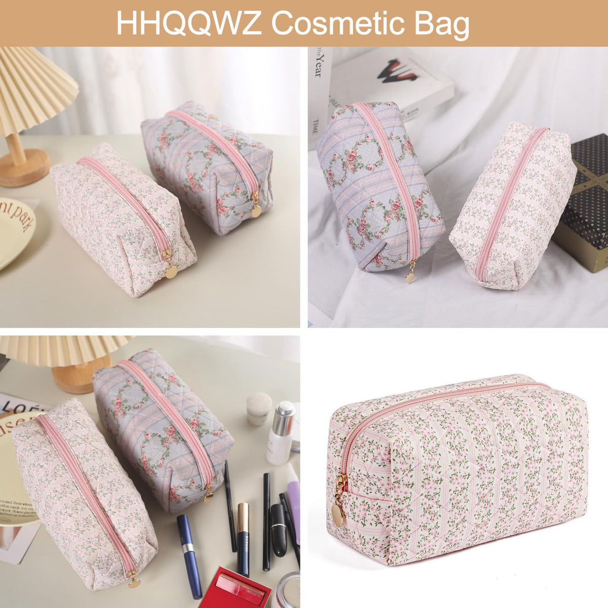 Makeup Bag Travel Cosmetic Bag for Women Girls Zipper Make - HHQQWZ Official Product Imagery - 5