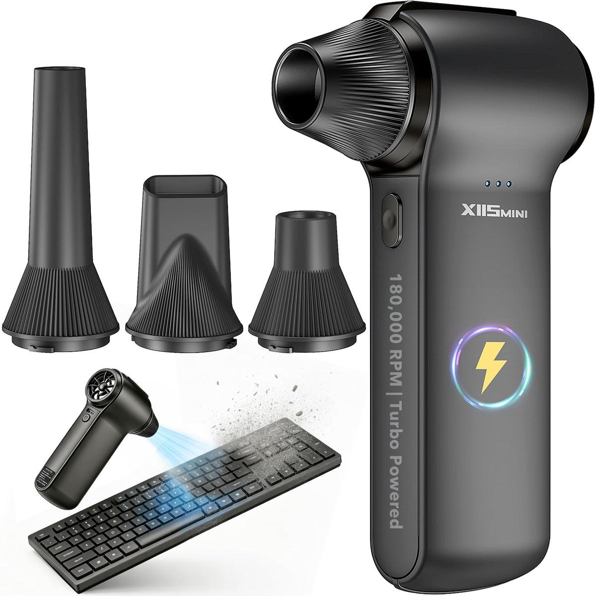 Compressed Air Duster 180000RPM Rechargeable Cordless - HTAIER Official Imagery - 1