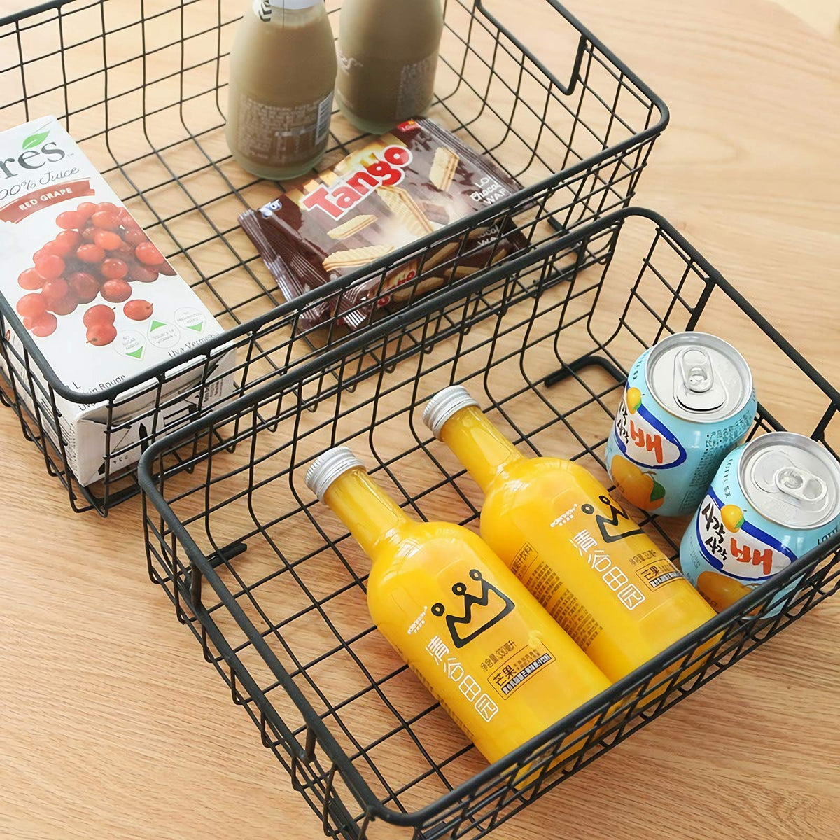 Kingrol 2 Pack Wire Storage Baskets with Handles Metal - Kingrol Official Imagery - 5