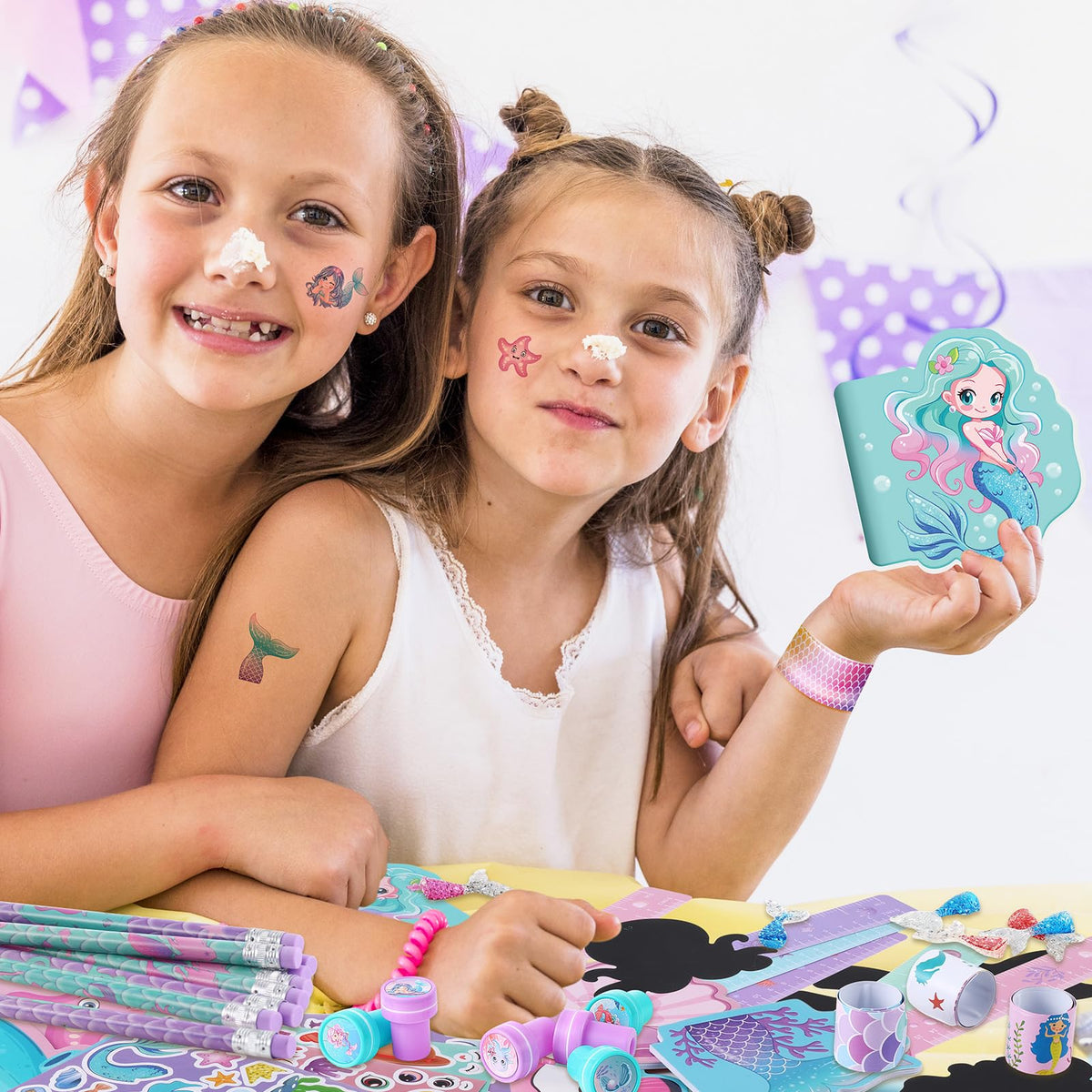 BenLouis 240Pcs Mermaid Stationery Set Party Favors for Kids - BenLouis Official Imagery - 3