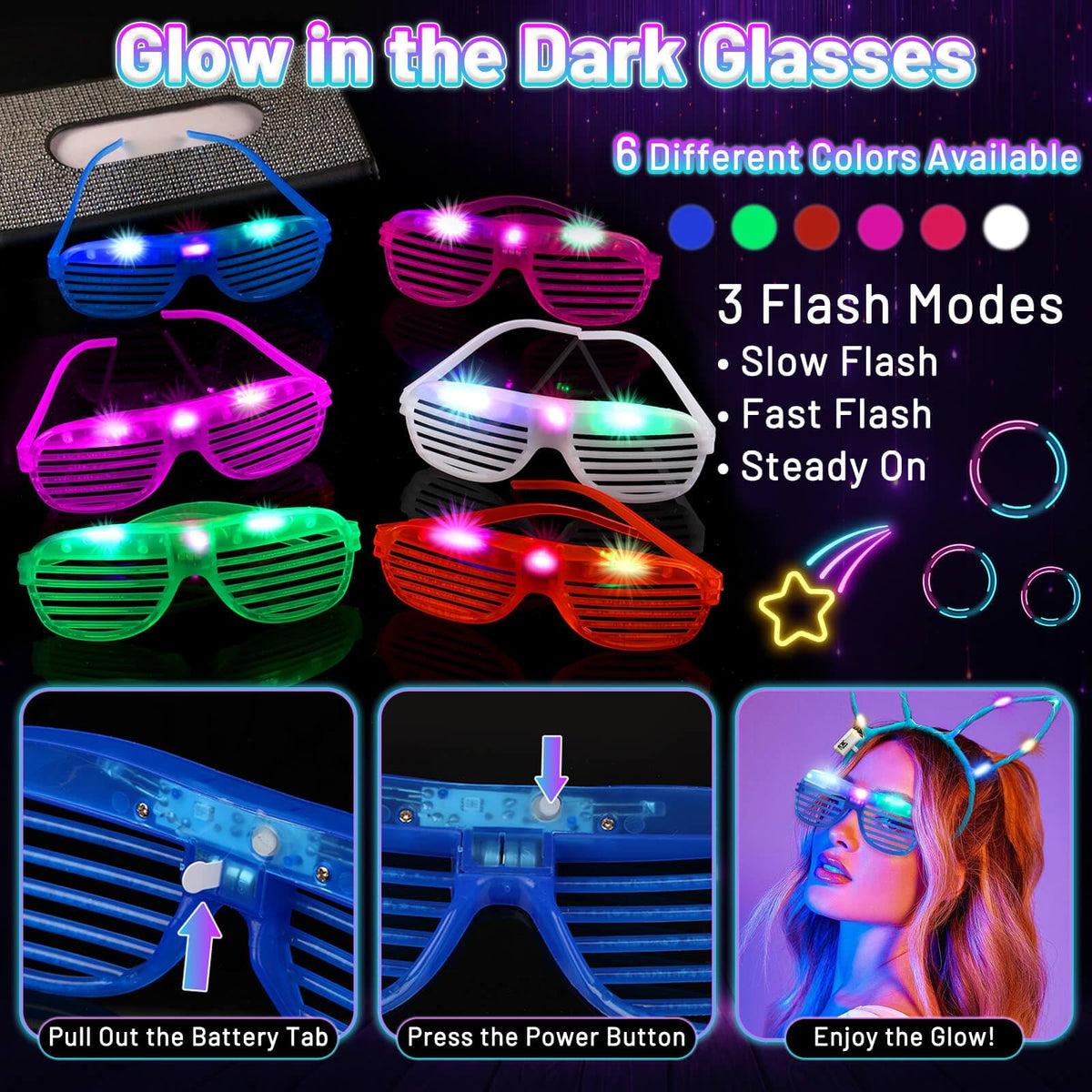276 PCS Glow in the Dark Party Supplies Light Up Party - Tetutor Official Imagery - 6