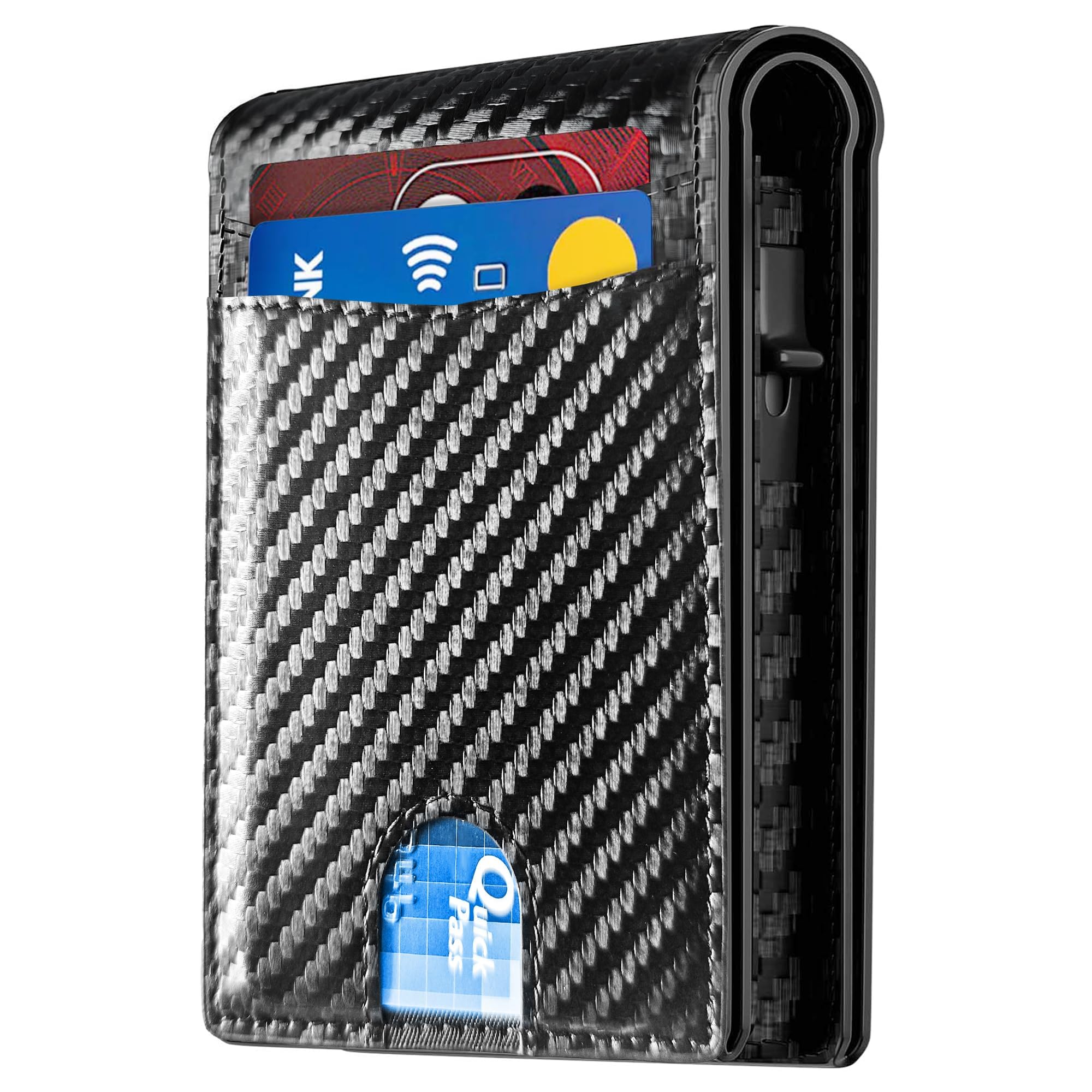 QLD RFID Blocking Pop-Up Wallet for Men | Carbon Fiber