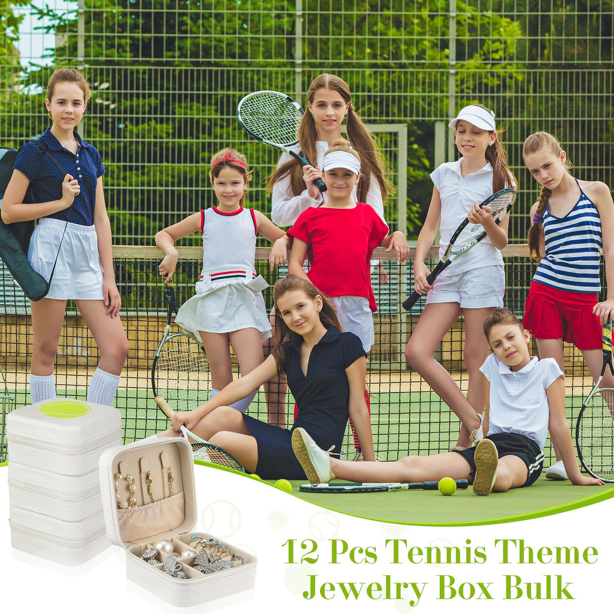 GlikCeil 12 Pcs Tennis Gifts for Team Bulk Tennis Jewelry - GlikCeil Official Imagery - 6