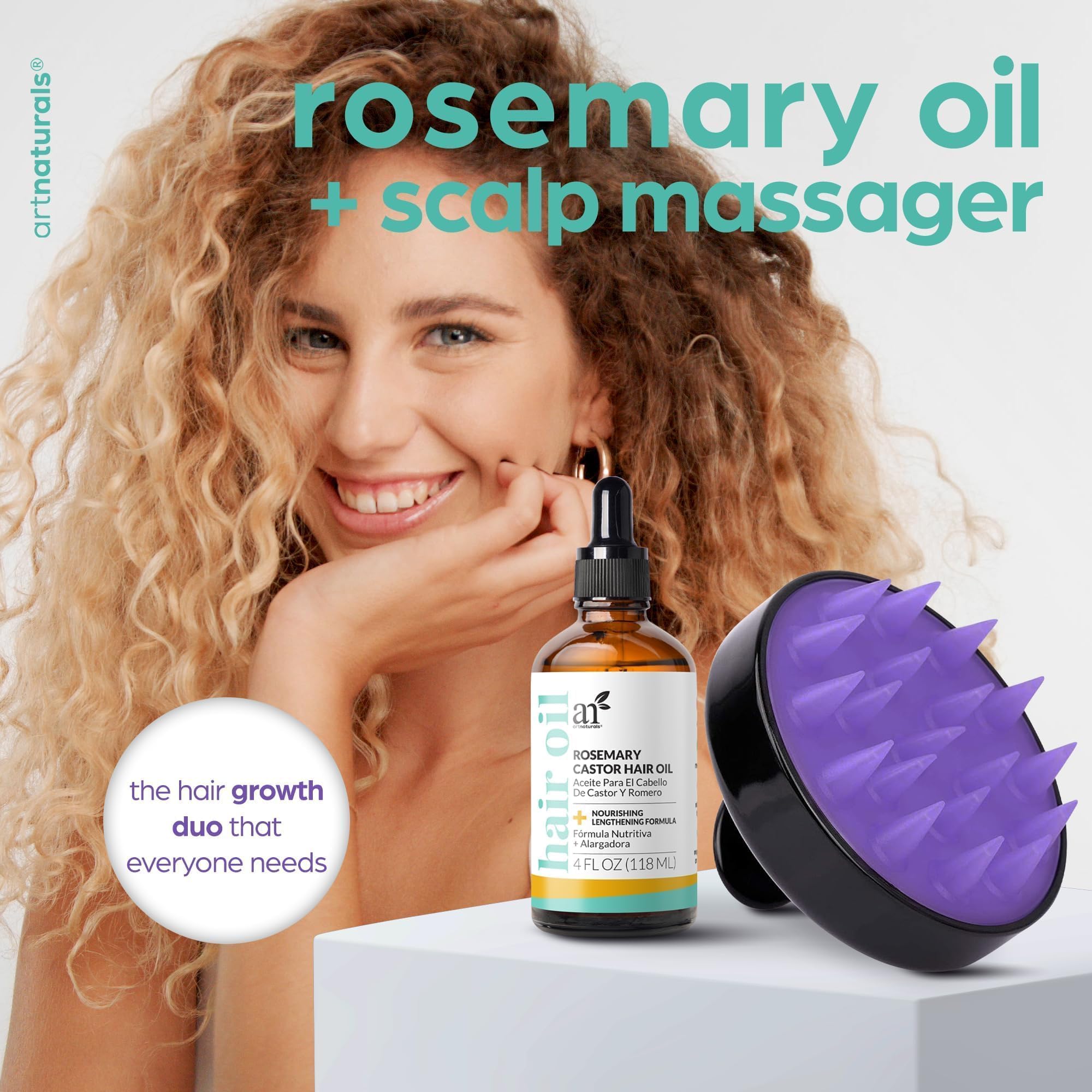 ArtNaturals Rosemary Oil for Hair Growth & Castor Oil Set, Women Men - Artnaturals Official Product View 3