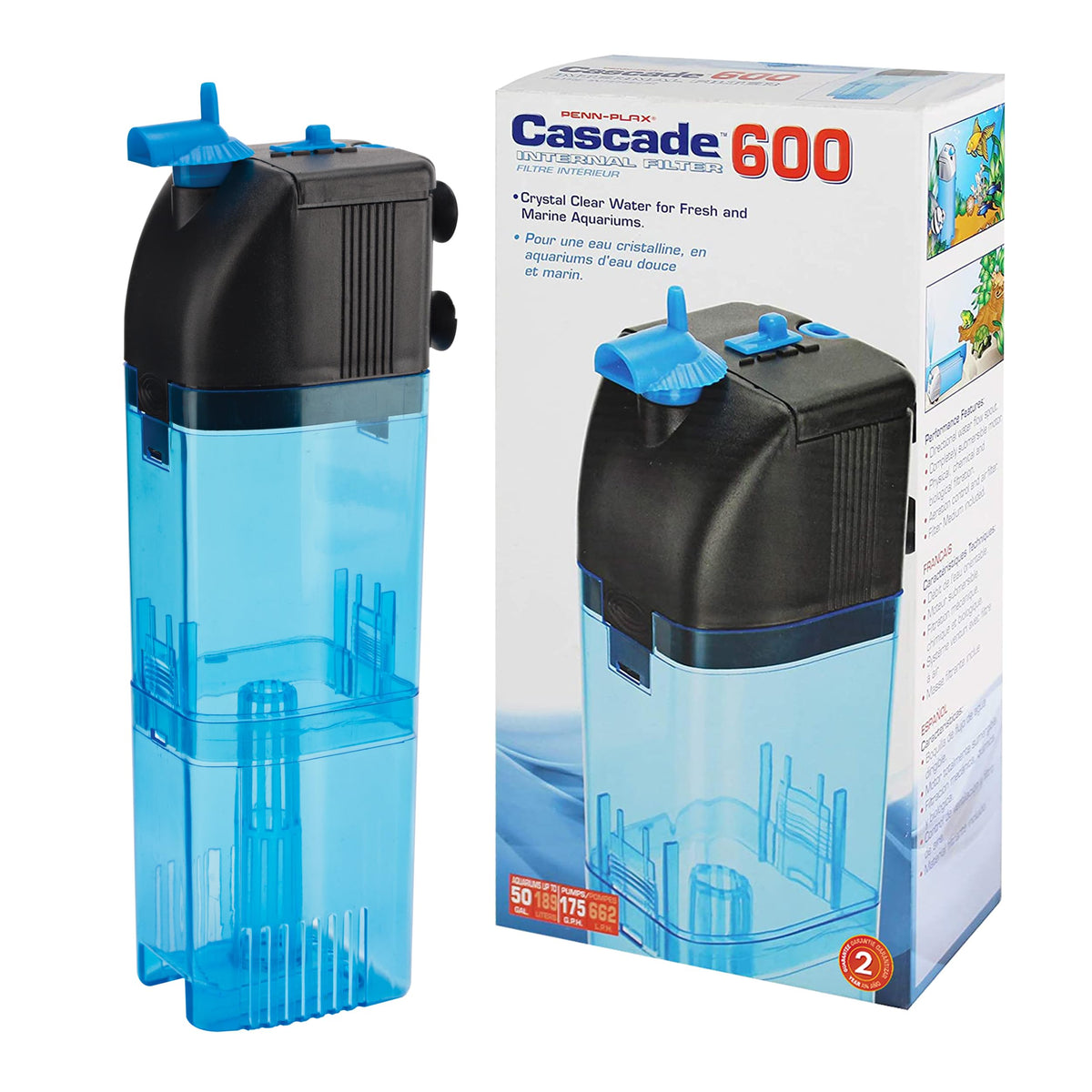 Penn Plax Cascade 600 Fully Submersible Internal Filter - Penn-Plax Official Imagery - 1